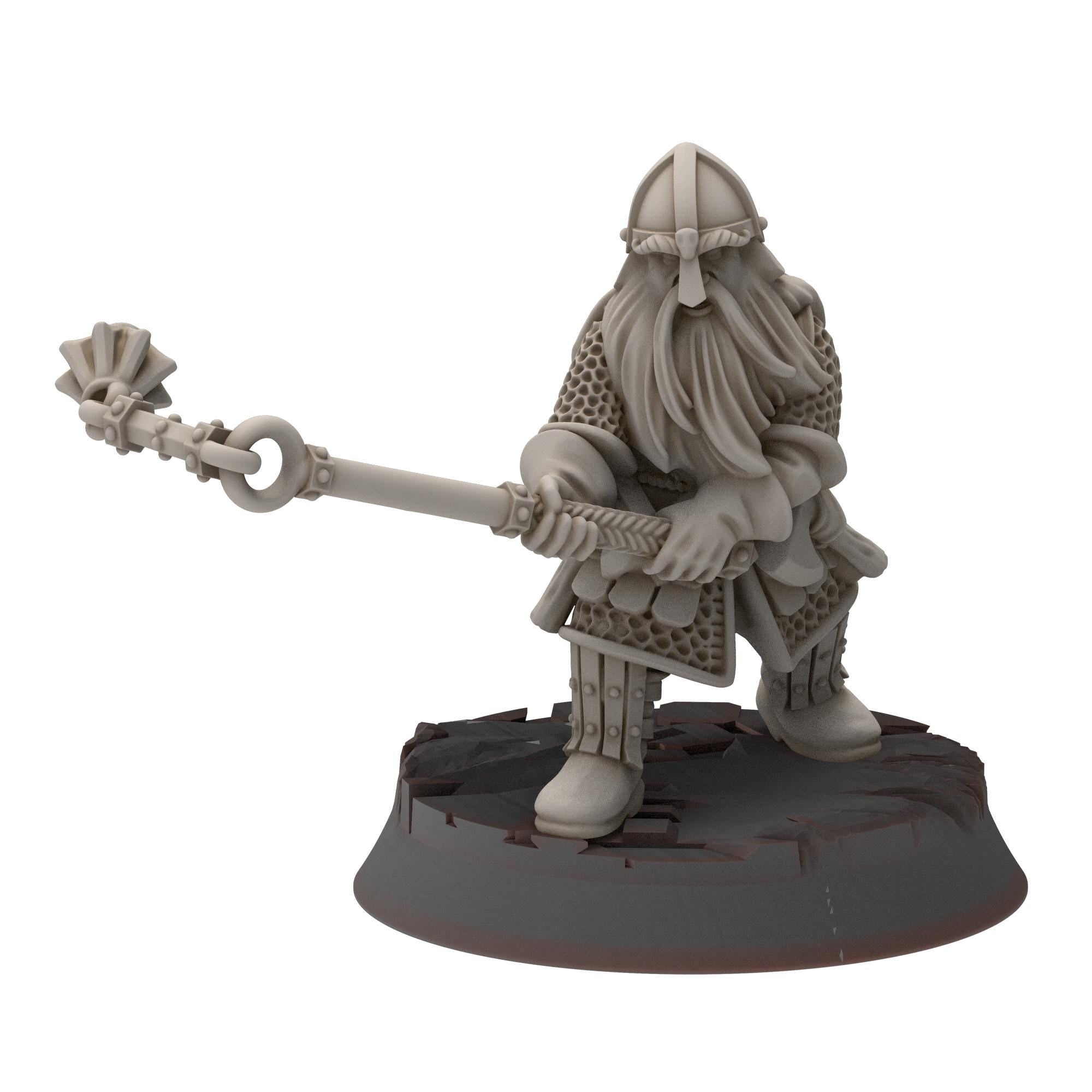 Dwarves - Dwarf Warriors with Flails - Stonewards - Steelhalls - Medbury miniatures