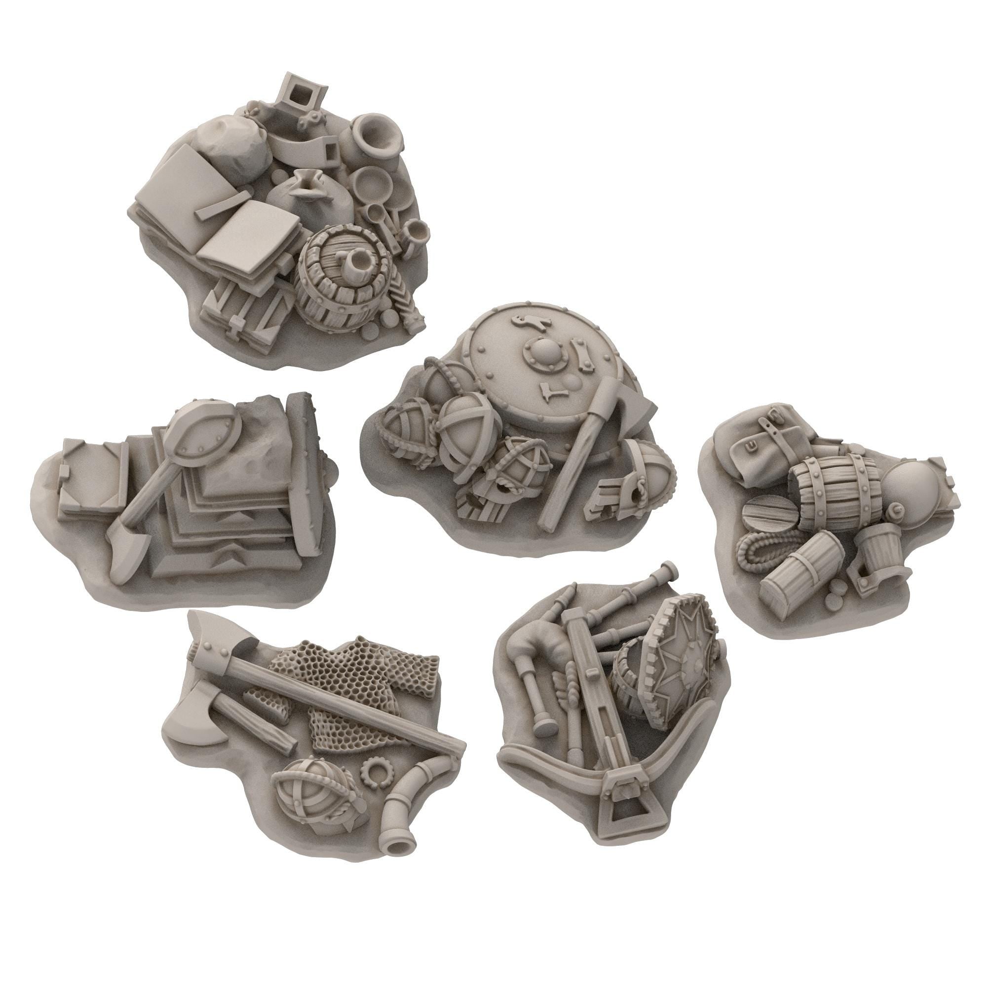 Dwarves - Dwarf x6 objective markers - Stonewards - Steelhalls - Medbury miniatures