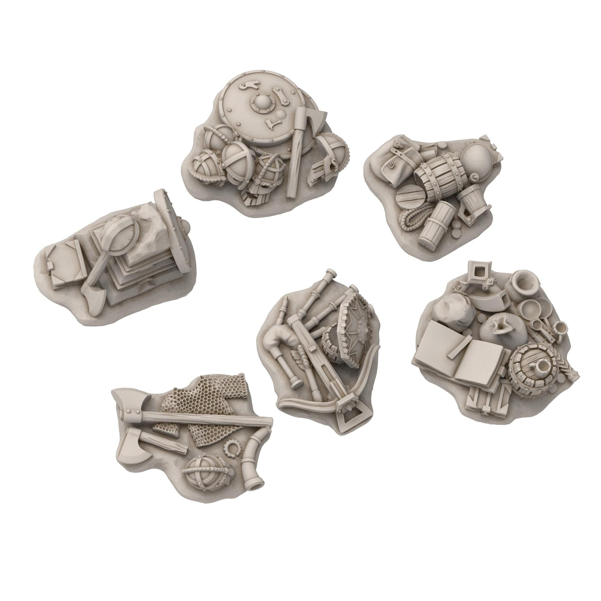 Dwarves - Dwarf x6 objective markers - Stonewards - Steelhalls - Medbury miniatures