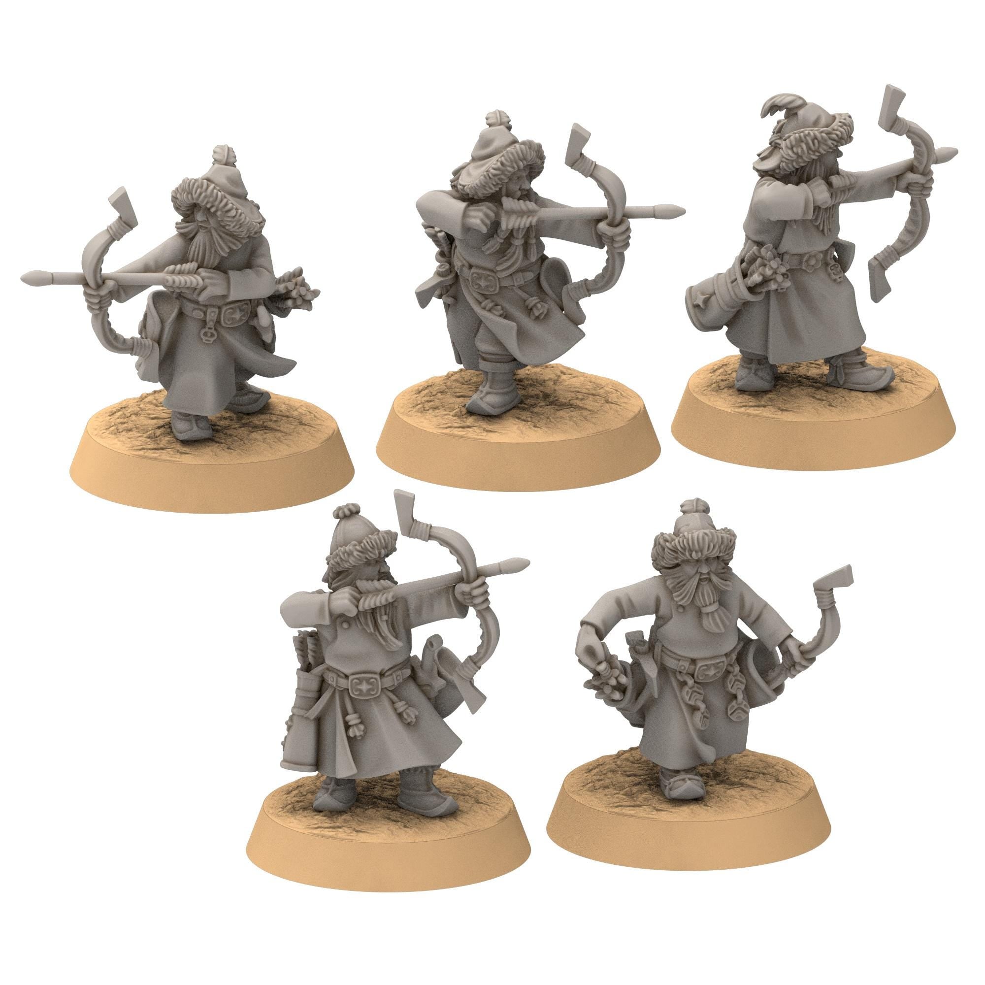 Dwarves - Steppe Dwarf Archers - Stonewards - Steelhalls - Medbury miniatures