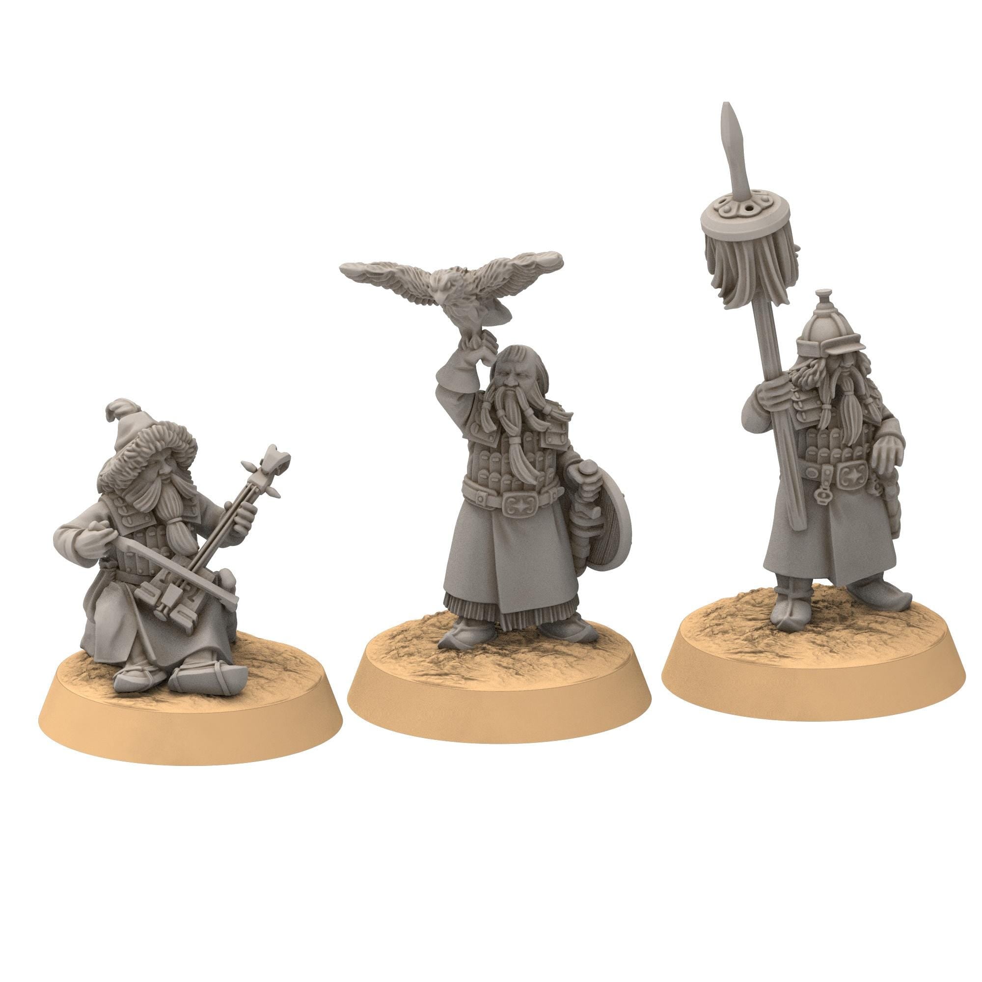 Dwarves - Steppe Dwarf Commanders - Stonewards - Steelhalls - Medbury miniatures