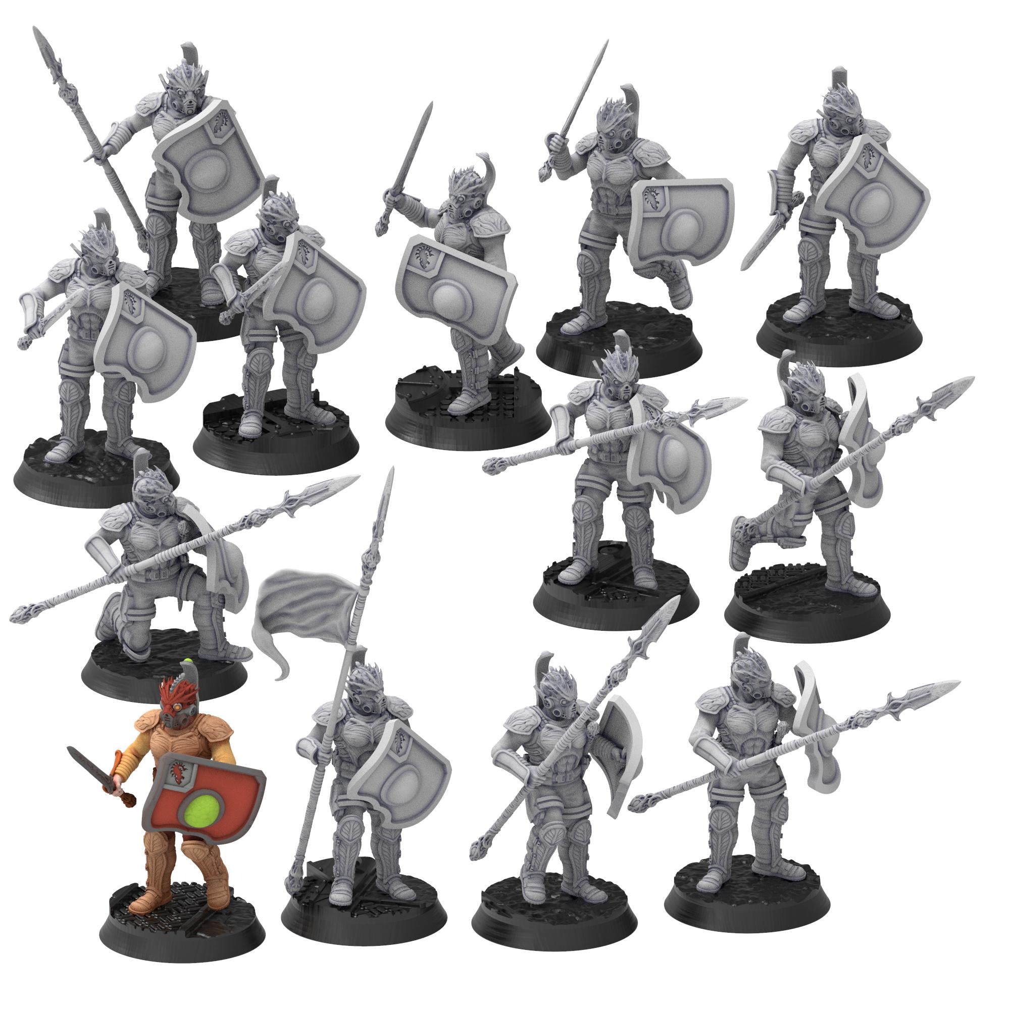 Bug Army - Eagas, elite melee infantry with Energy Shield option, Spears and Swords - Proxywars