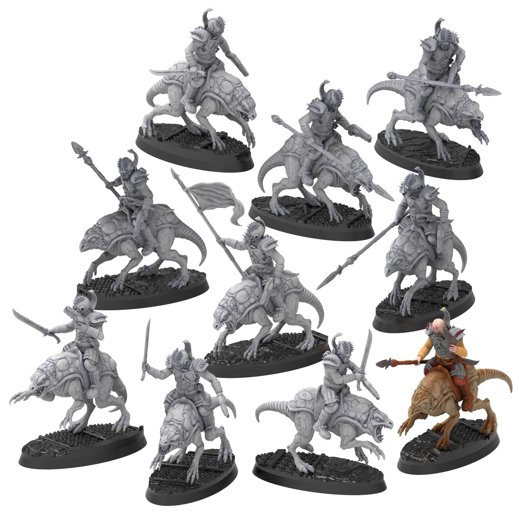 Bug Army - Аyокs, cavalry unit with Spears, Cleavers and heavy plasma Guns - Proxywars
