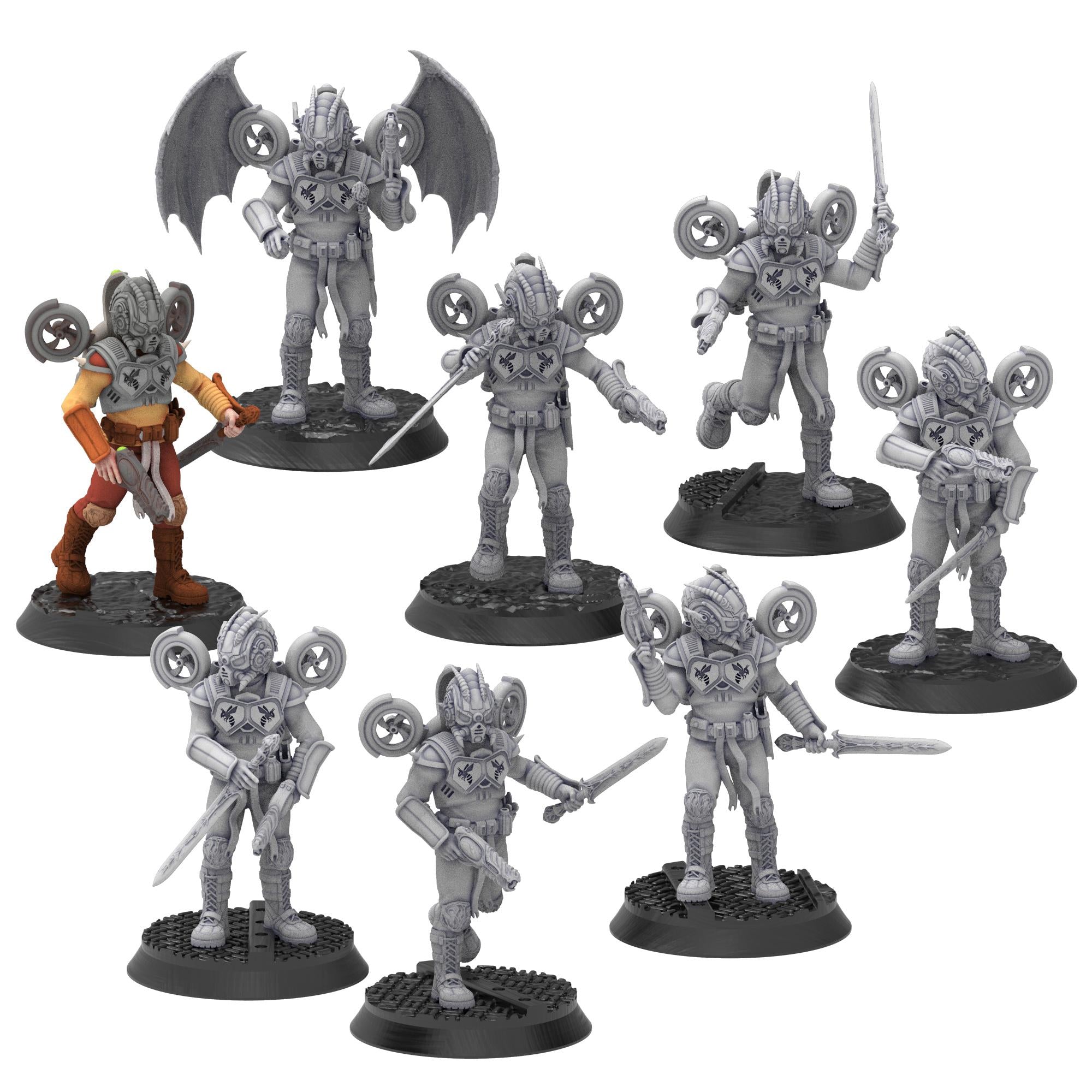 Bug Army - Keas, airborn assault troops with Swords and heavy plasma Guns - Proxywars