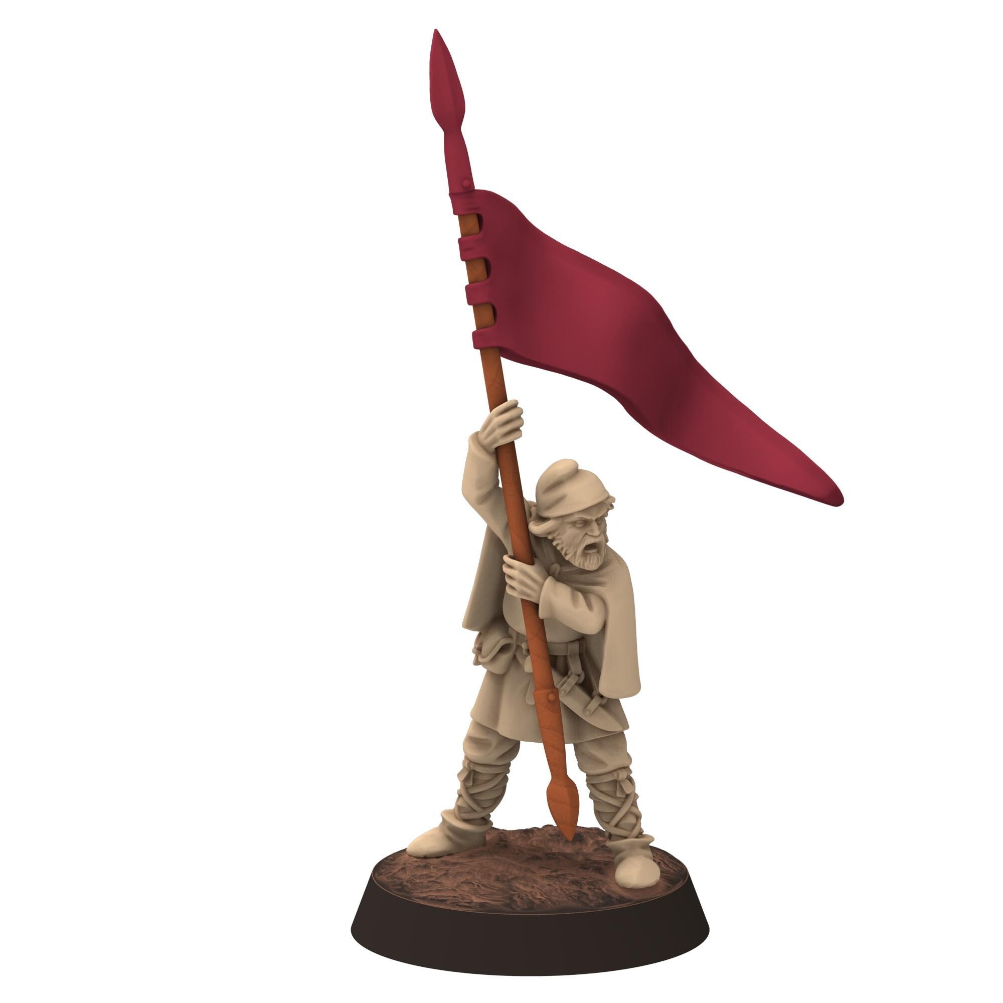 Dark ages - Saxons - Unarmoured banner and hornblower - Medbury miniature