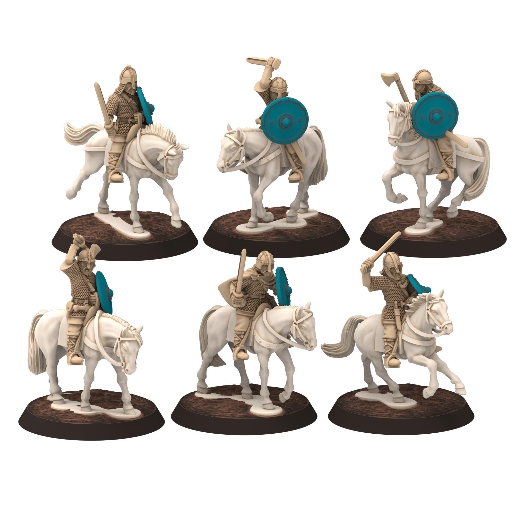 Dark ages - Saxons - Amoured cavalry with hand weapons - Medbury miniature