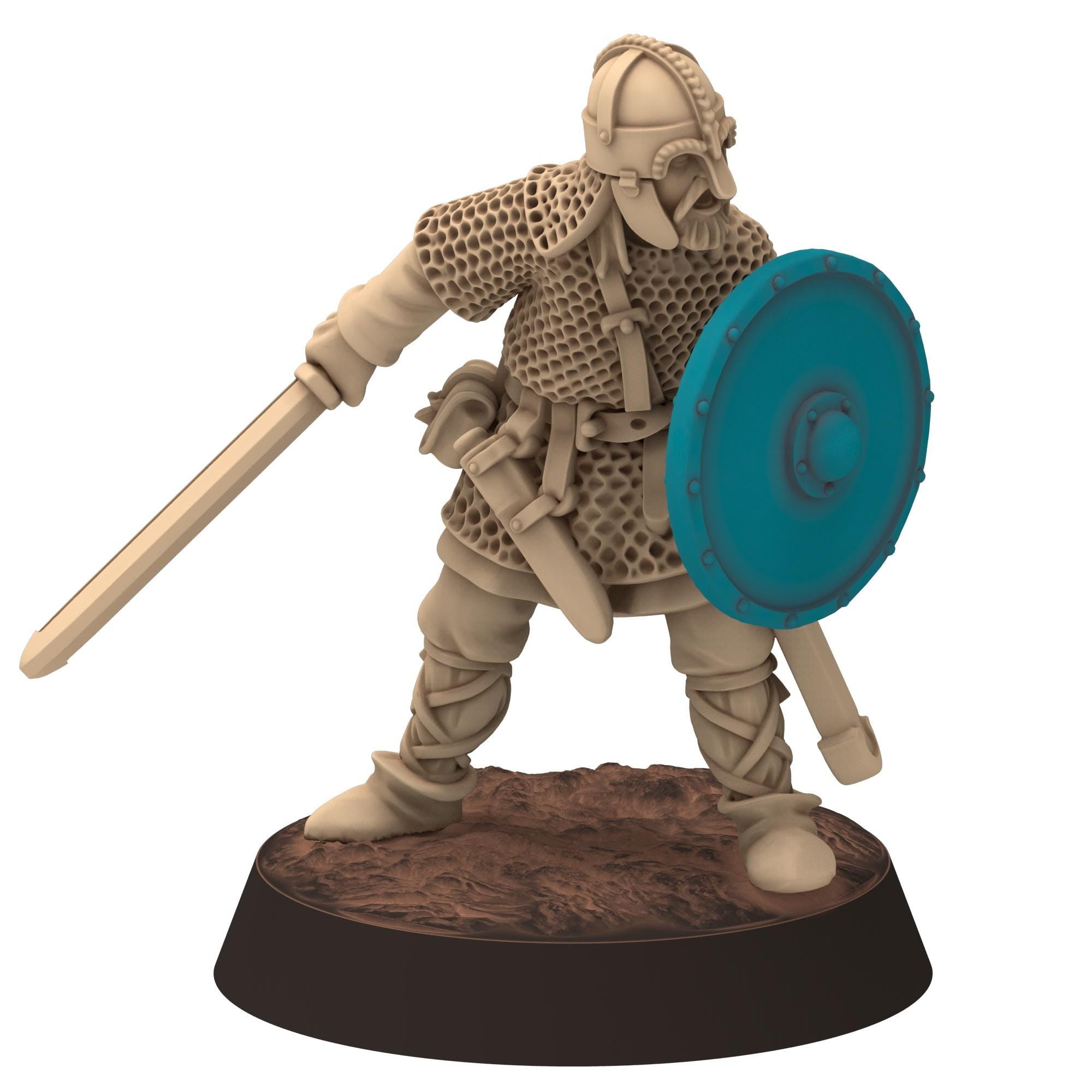 Dark ages - Saxons - Amoured Warriors with sword and shield - Medbury miniature