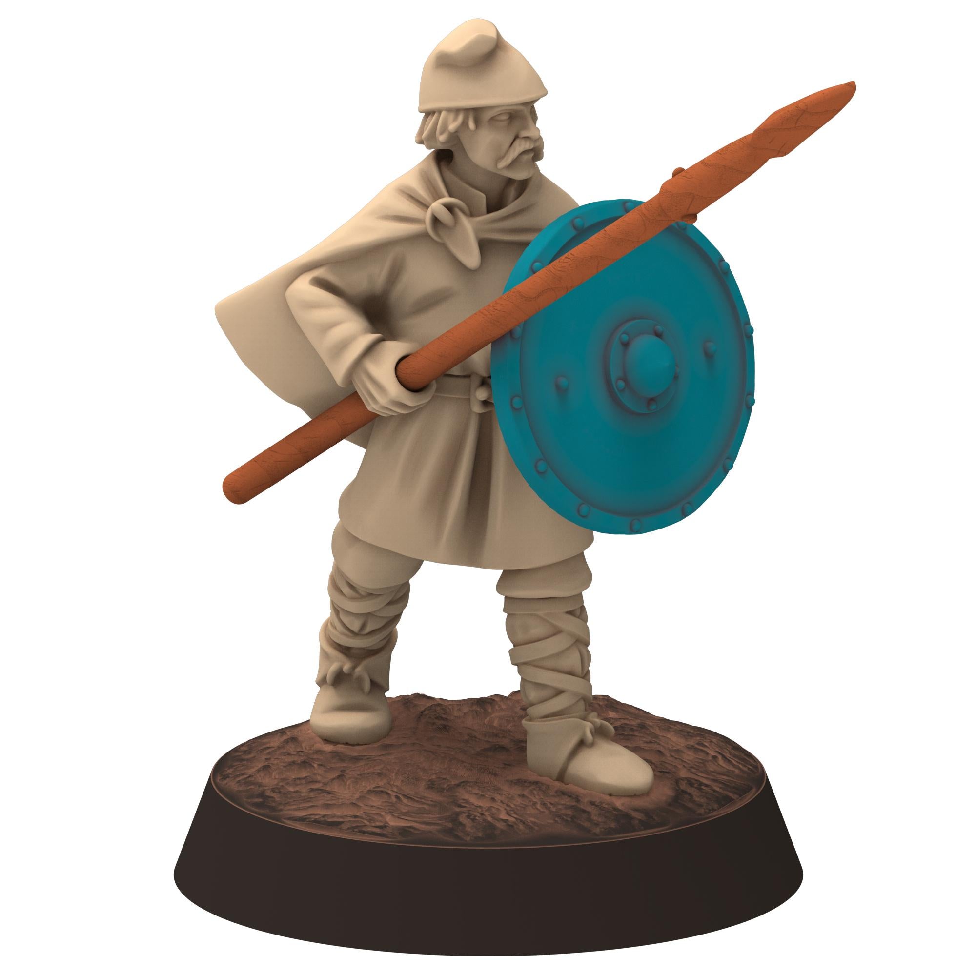 Dark ages - Saxons - Unarmoured Spearmen - Medbury miniature
