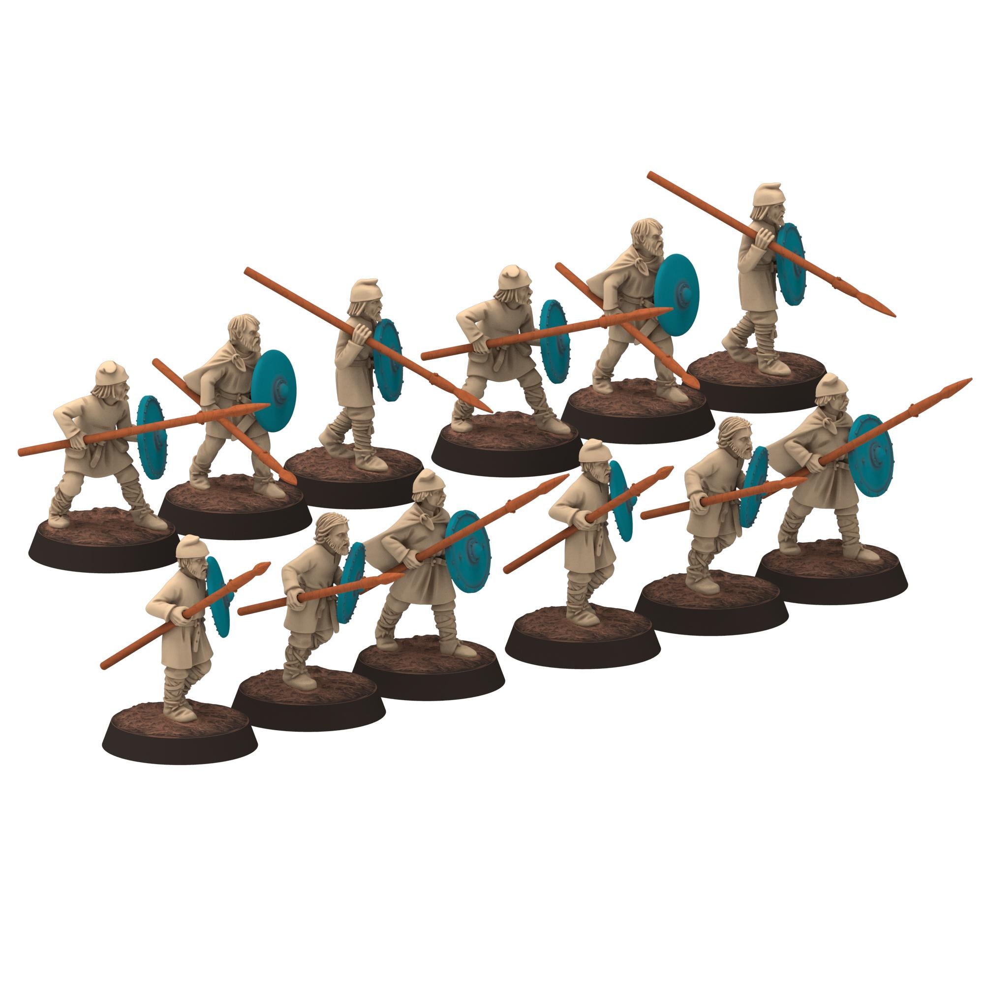 Dark ages - Saxons - Unarmoured Spearmen - Medbury miniature