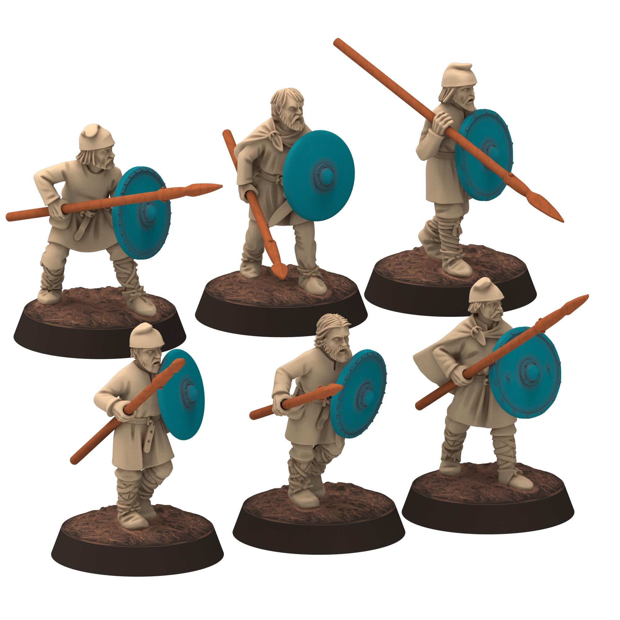 Dark ages - Saxons - Unarmoured Spearmen - Medbury miniature