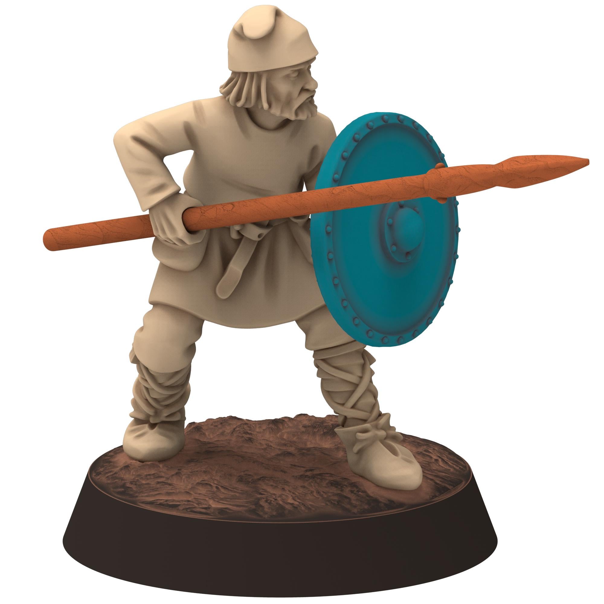 Dark ages - Saxons - Unarmoured Spearmen - Medbury miniature