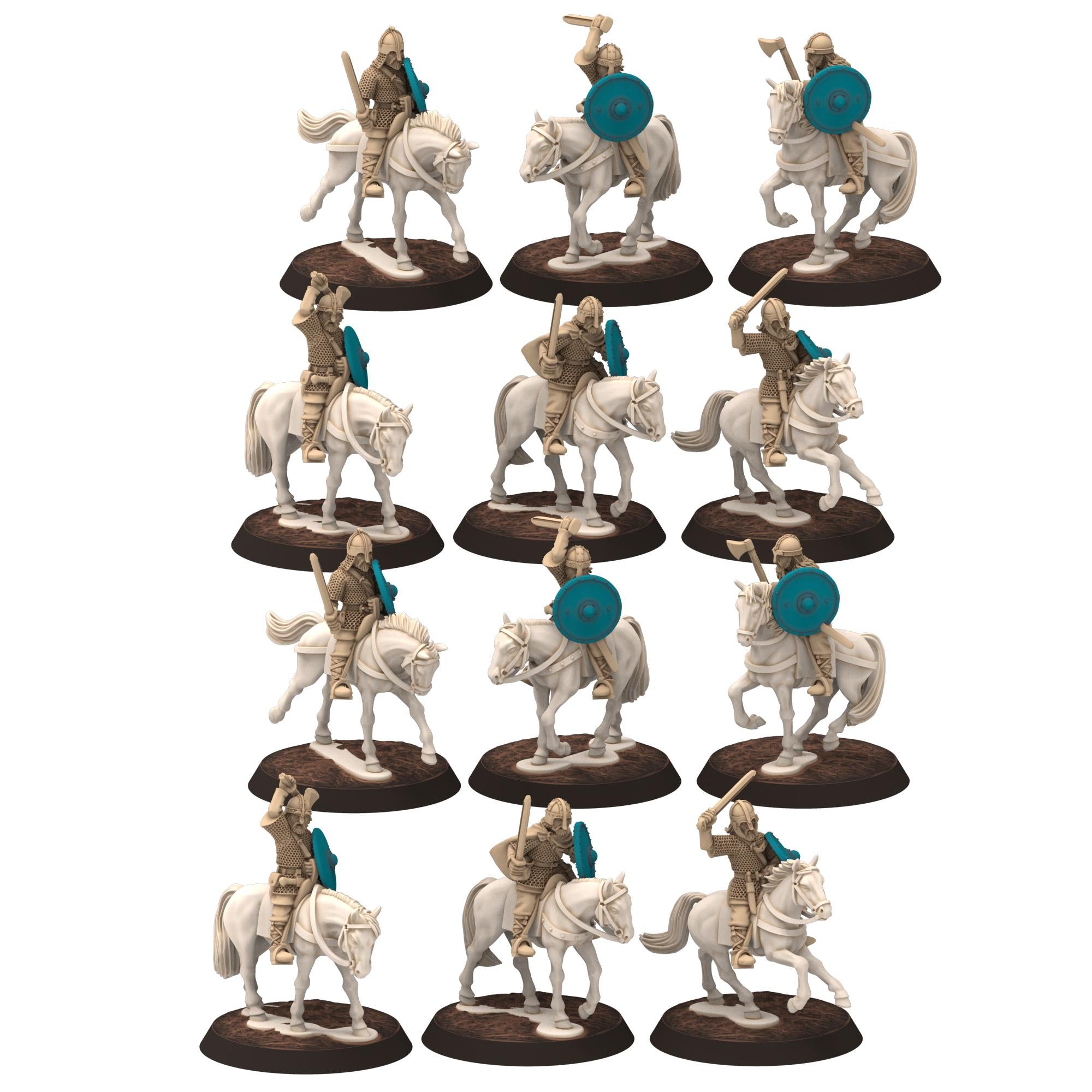 Dark ages - Saxons - Amoured cavalry with hand weapons - Medbury miniature