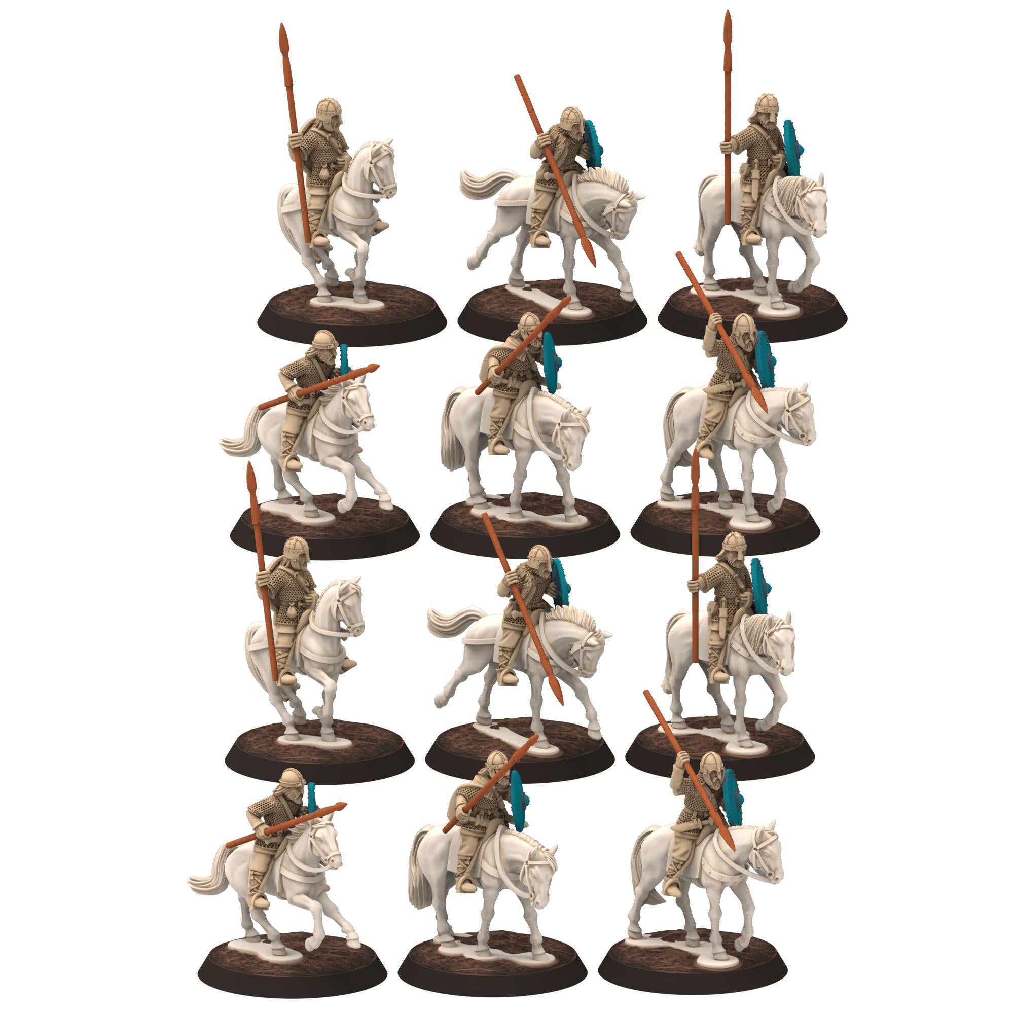 Dark ages - Saxons - Amoured cavalry with Spears - Medbury miniature