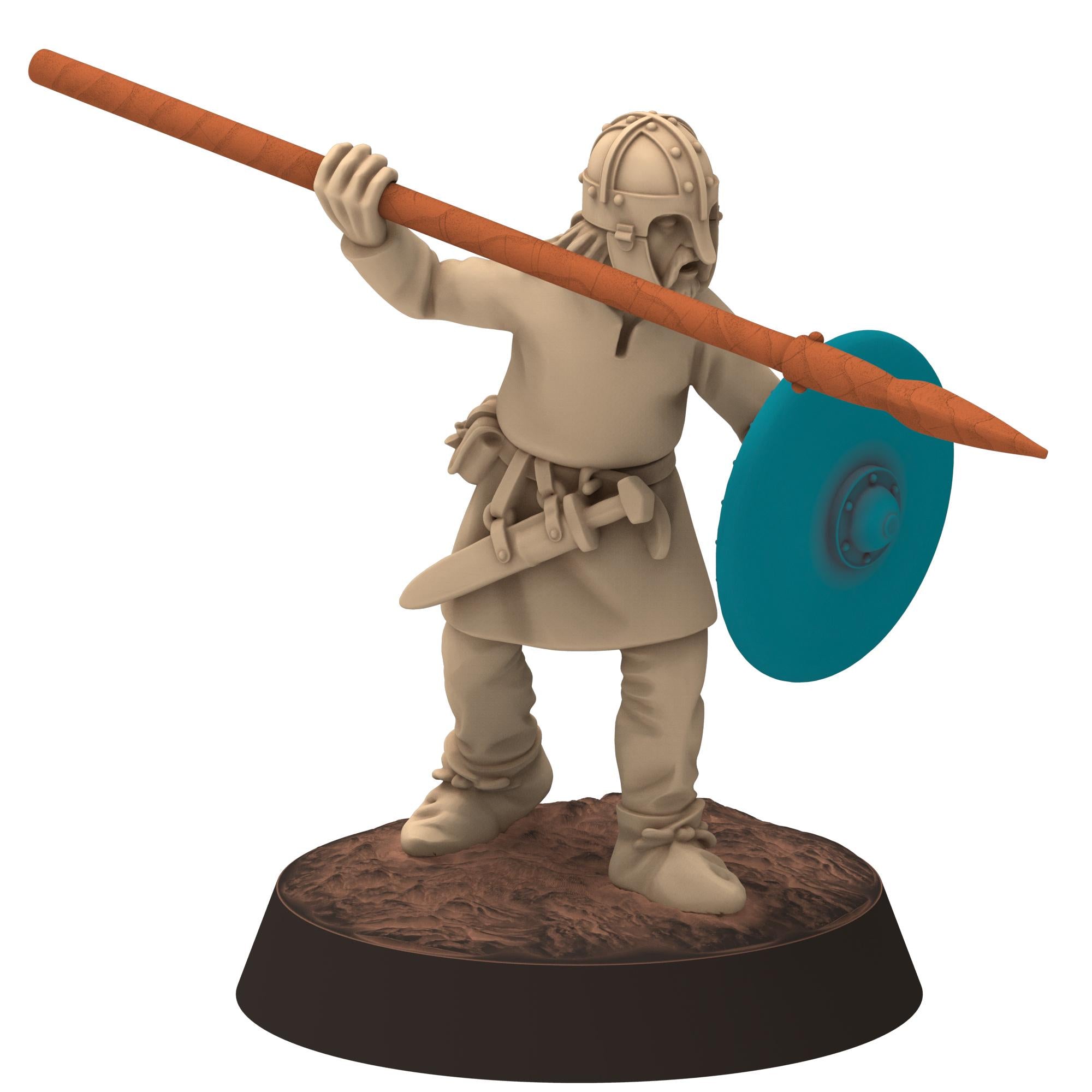 Dark ages - Saxons - Light armoured Spearmen - Medbury miniature