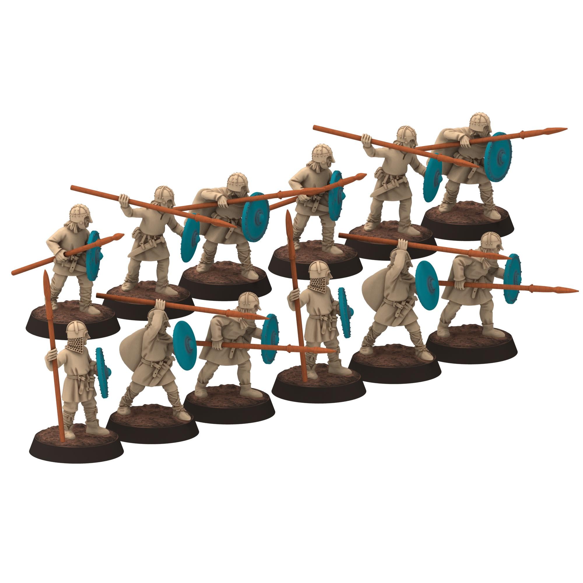 Dark ages - Saxons - Light armoured Spearmen - Medbury miniature