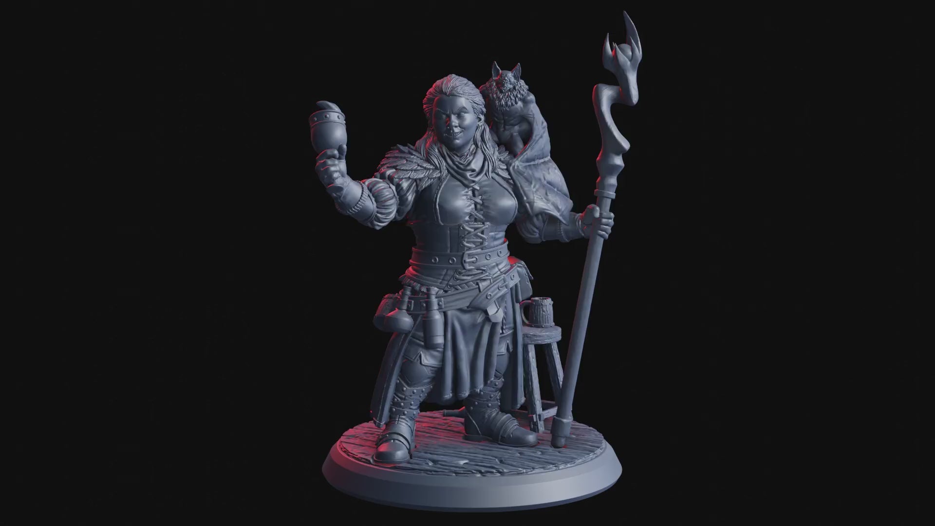 Nightmarish Parade - Camilla, Dwarf Warlock - Flesh of Gods — Turntable render