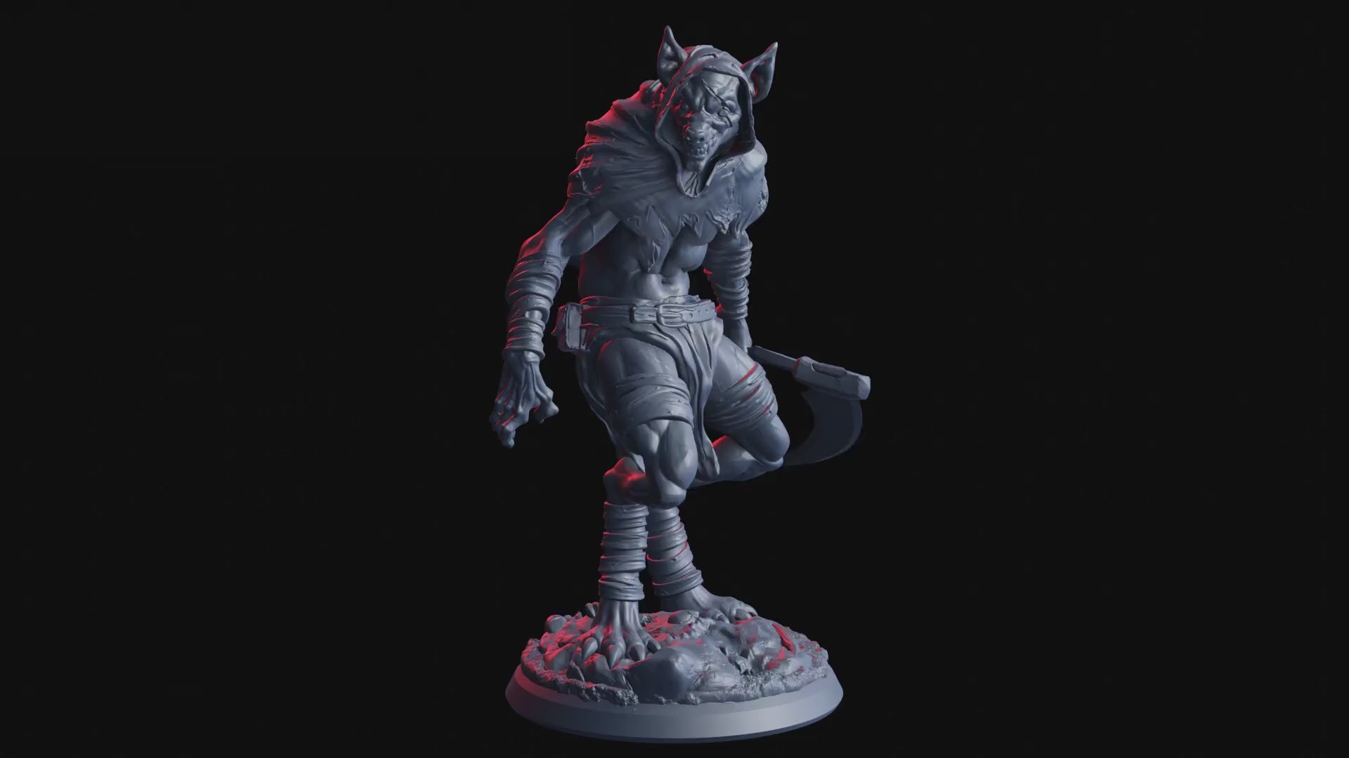 Nightmarish Parade - Red Hood Gnoll 02 - Flesh of Gods — Turntable render