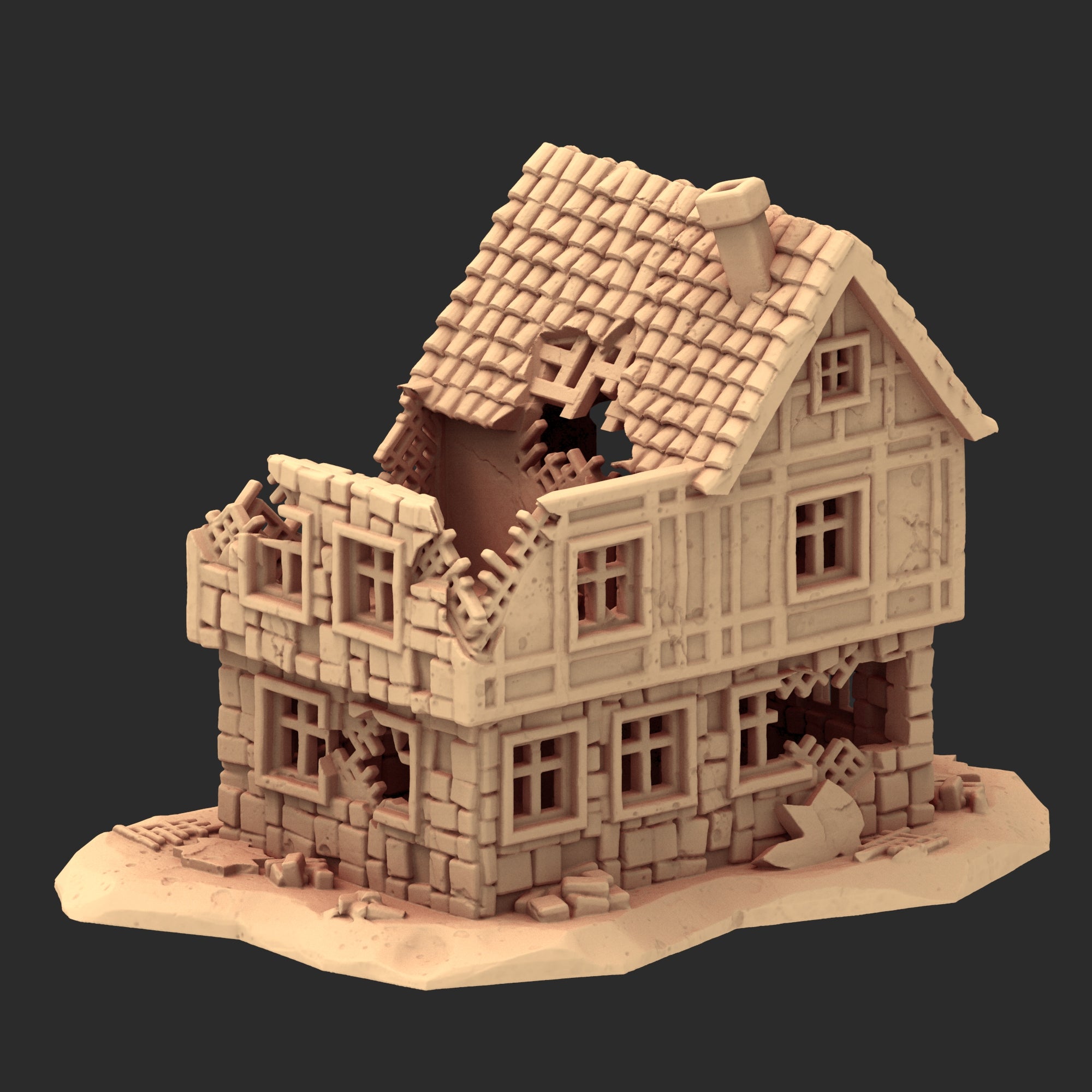 Market Town Part 3 - x10 Buildings, x6 Stalls