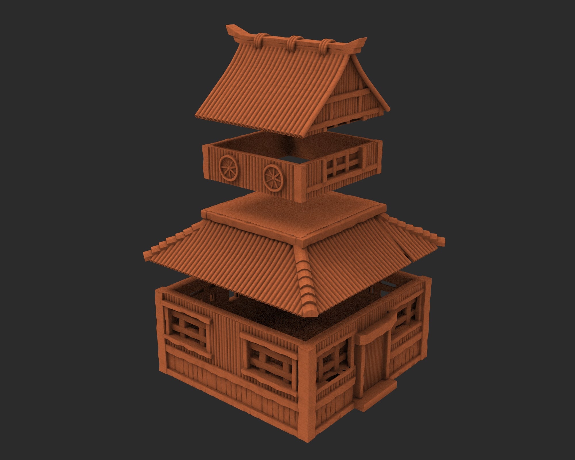 Stylized Japanese architecture - x5 Buildings