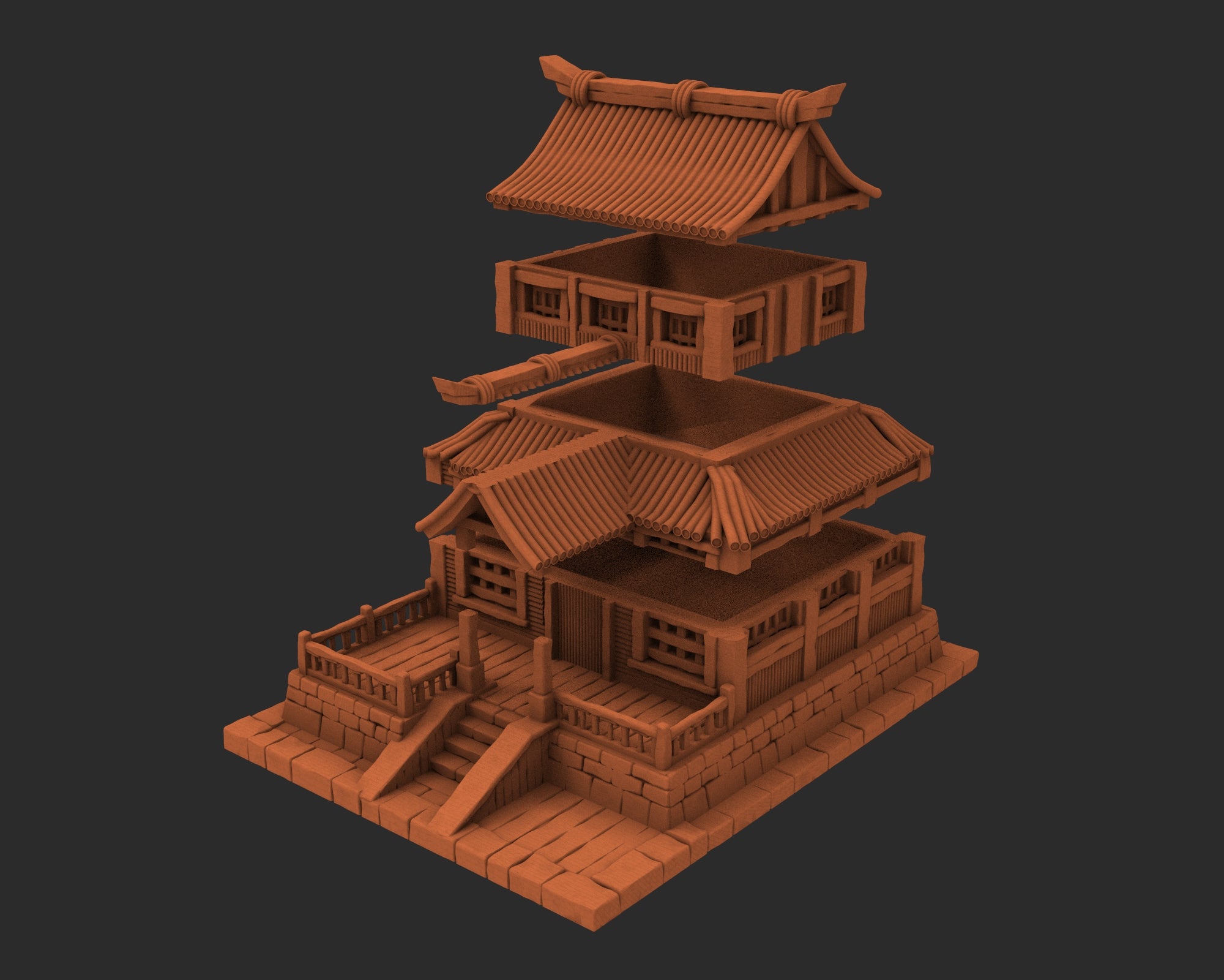 Stylized Japanese architecture - x5 Buildings