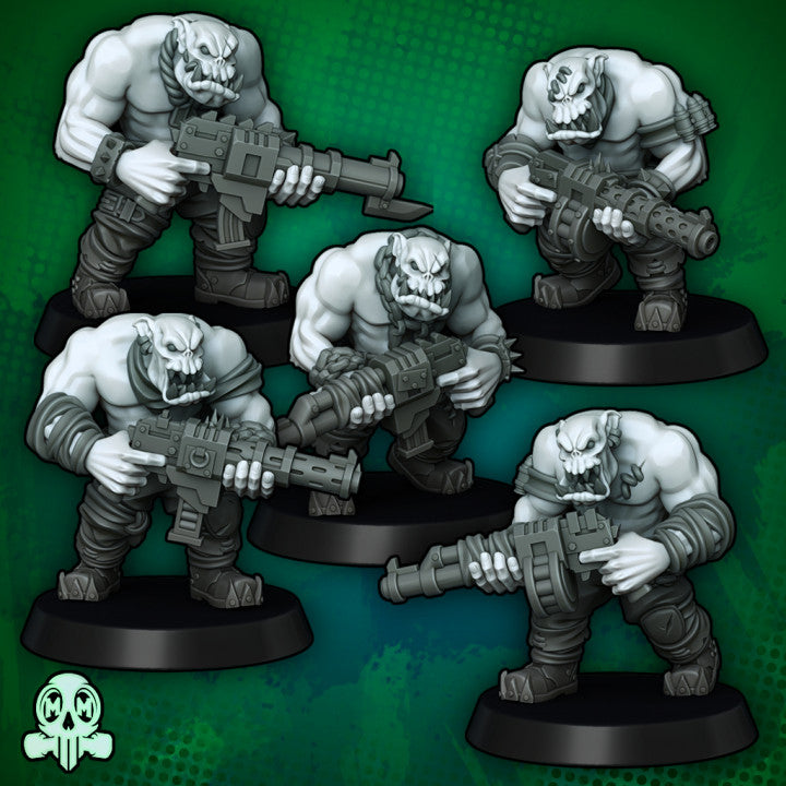 Green Skin - Orc 2h Warboyz Modular Kit - Malicious Minis