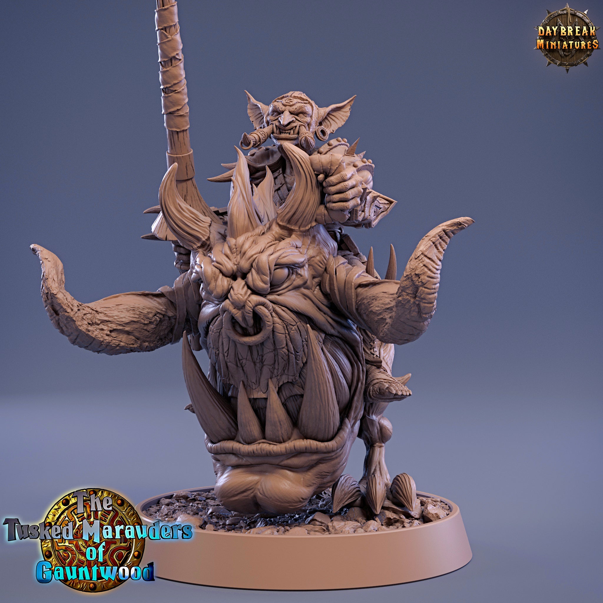 Peau verte - Dongli Smite sur Head Runner, Les Maraudeurs à défenses de Gauntwood, miniatures de l'aube