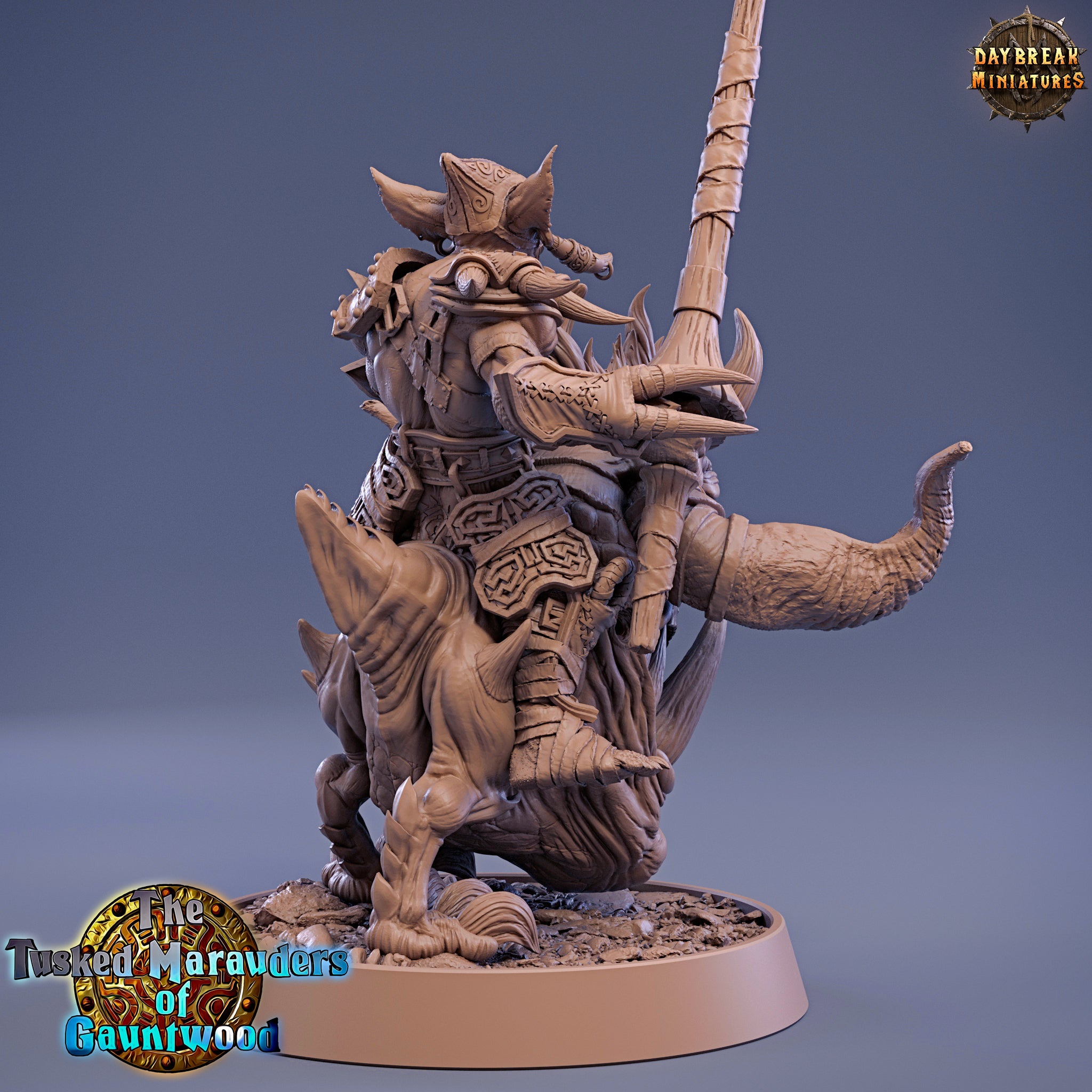 Peau verte - Dongli Smite sur Head Runner, Les Maraudeurs à défenses de Gauntwood, miniatures de l'aube
