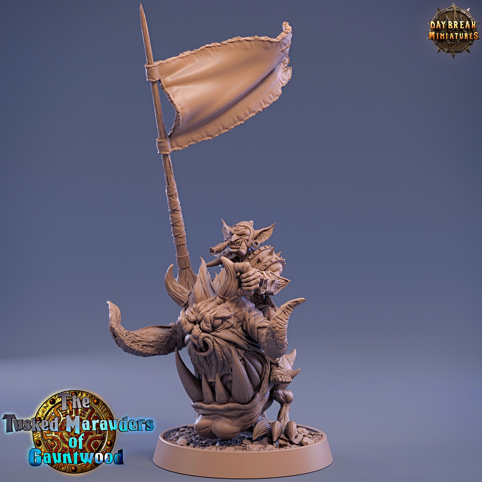 Peau verte - Dongli Smite sur Head Runner, Les Maraudeurs à défenses de Gauntwood, miniatures de l'aube