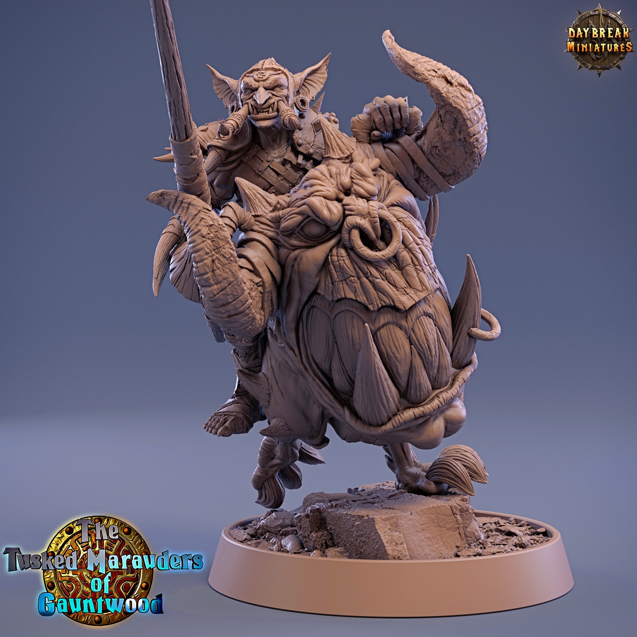 Green Skin - Krimli Smite on Head Runner, The Tusked Marauders of Gauntwood - Daybreak Miniatures