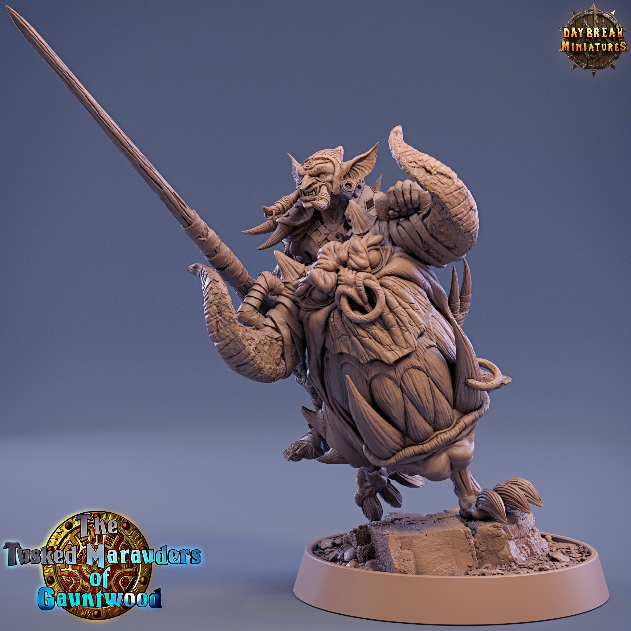 Green Skin - Krimli Smite on Head Runner, The Tusked Marauders of Gauntwood - Daybreak Miniatures