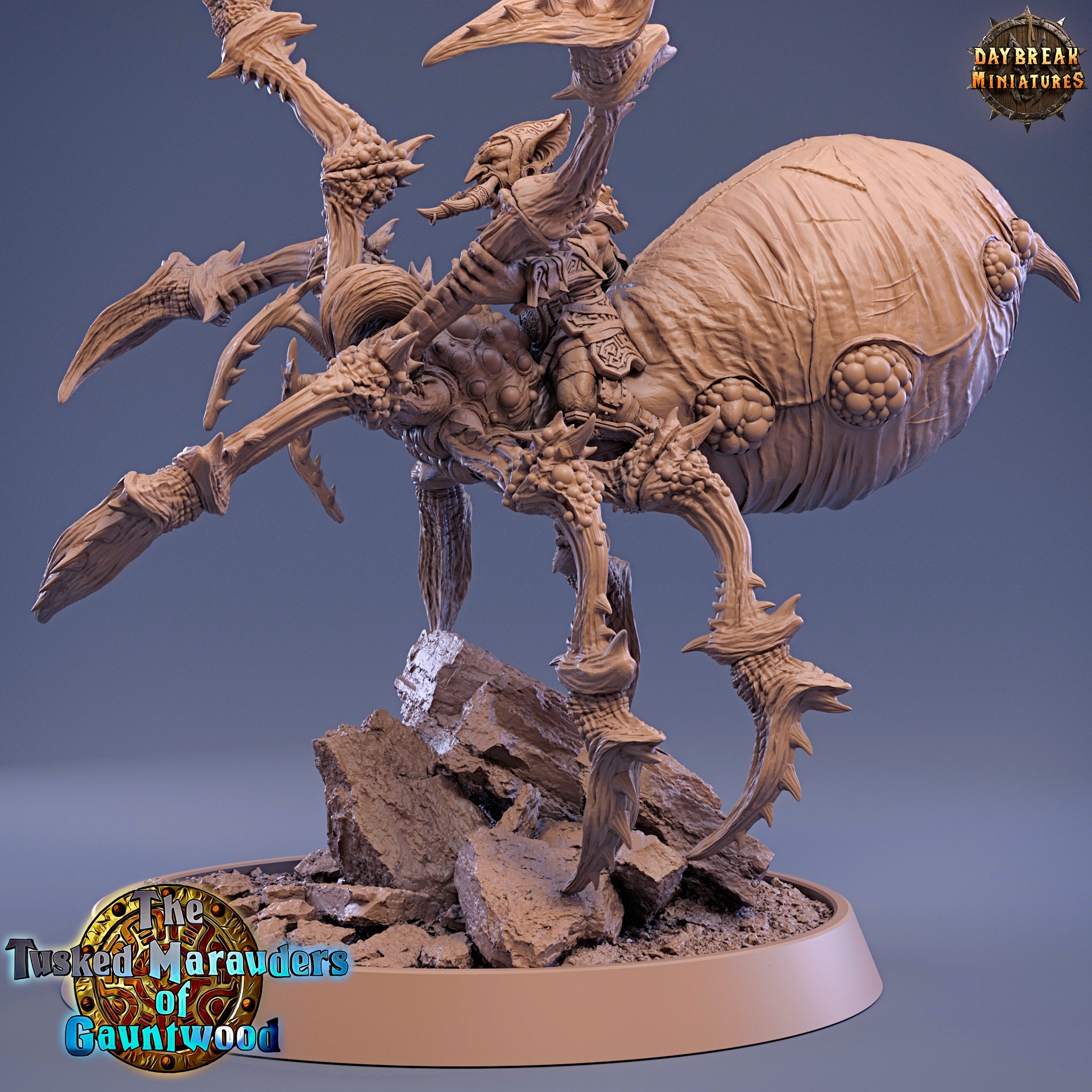 Green Skin - Raoul Pecker on Black Webber, The Tusked Marauders of Gauntwood - Daybreak Miniatures