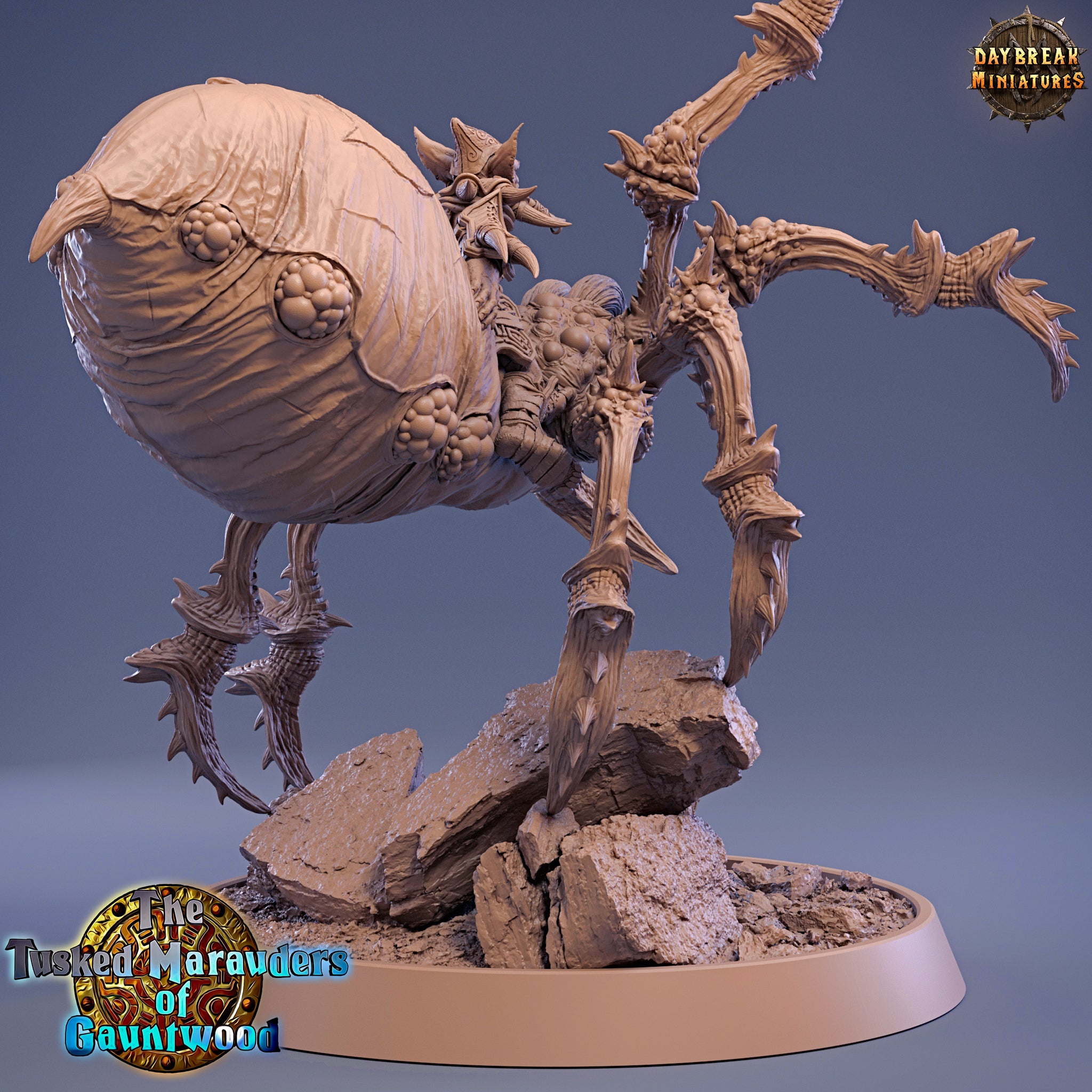 Green Skin - Raoul Pecker on Black Webber, The Tusked Marauders of Gauntwood - Daybreak Miniatures