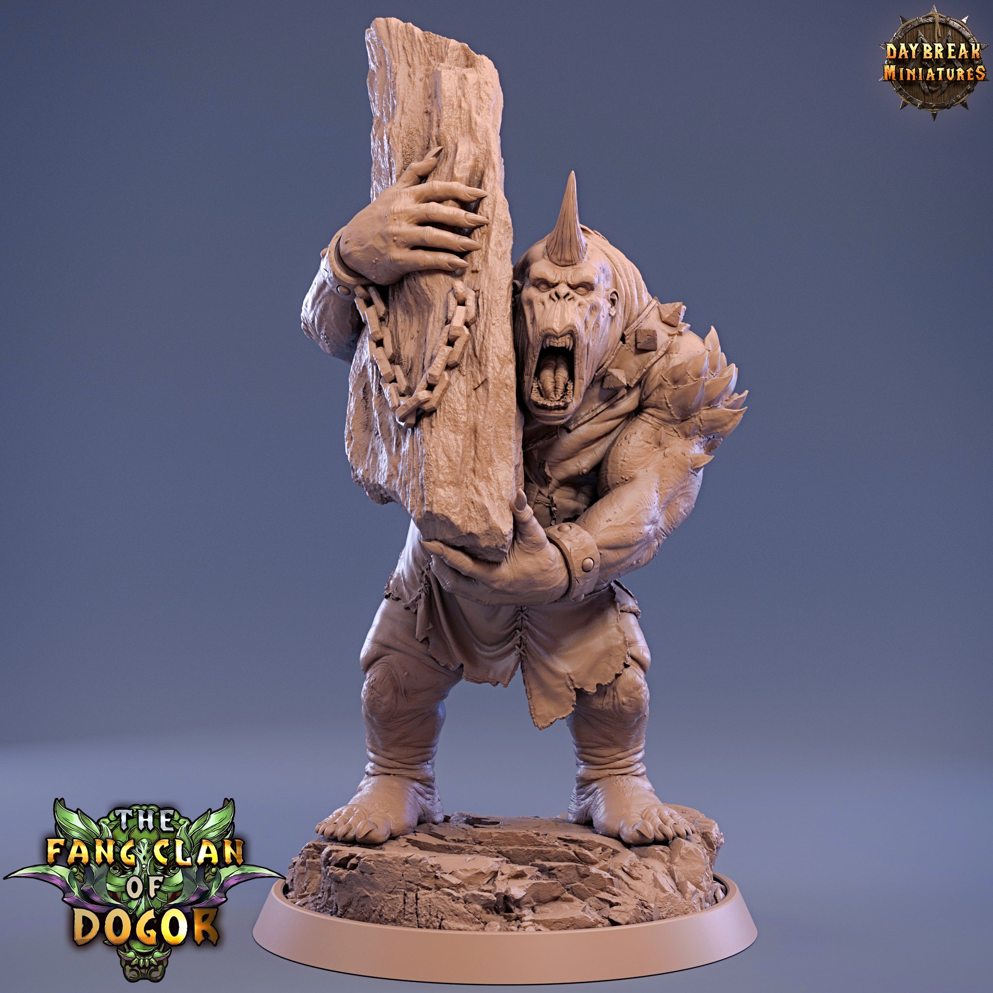 Peau verte - Tjundra l'écraseur, le clan des crocs de Dogor, miniatures de l'aube
