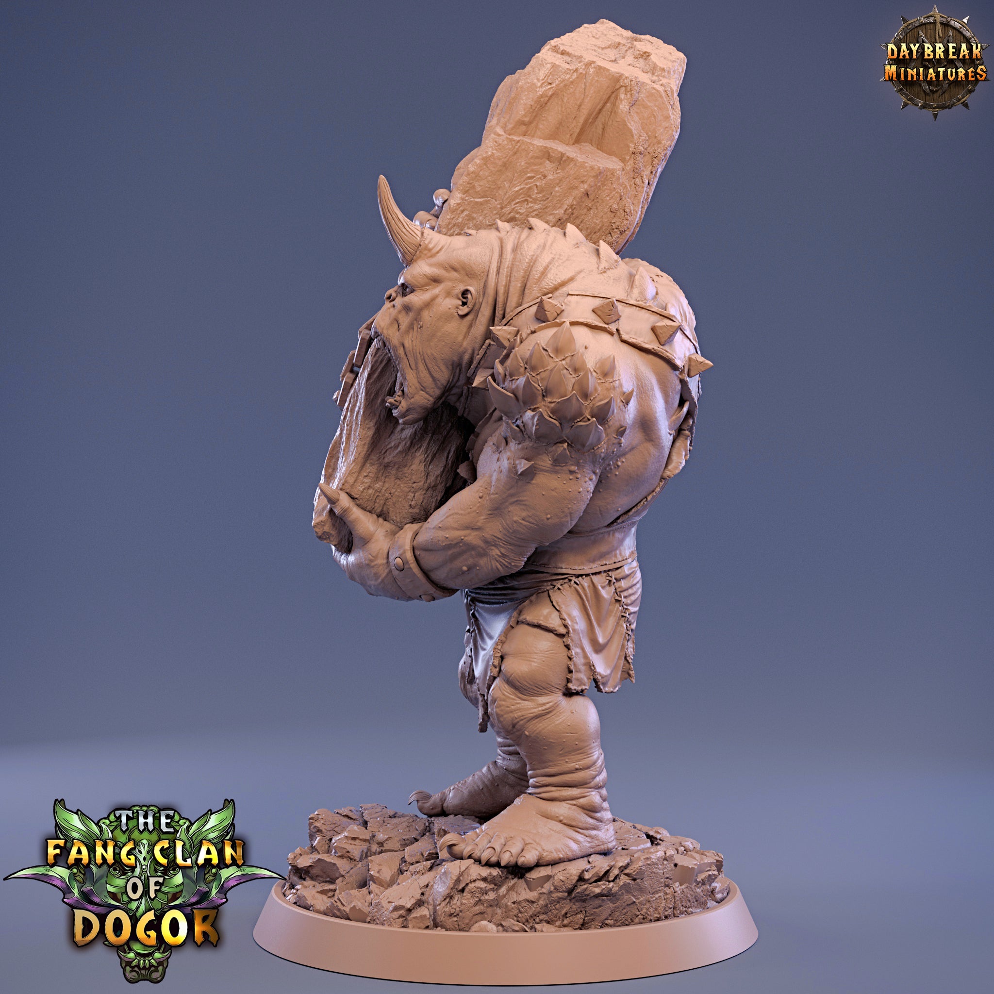 Peau verte - Tjundra l'écraseur, le clan des crocs de Dogor, miniatures de l'aube
