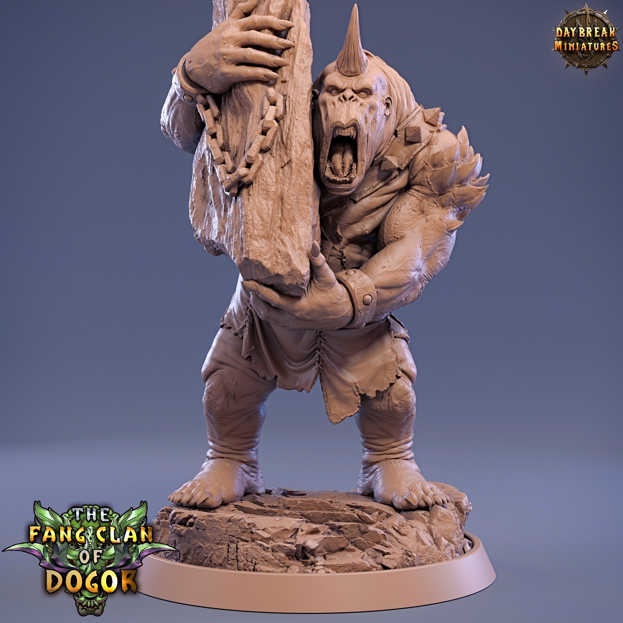 Peau verte - Tjundra l'écraseur, le clan des crocs de Dogor, miniatures de l'aube