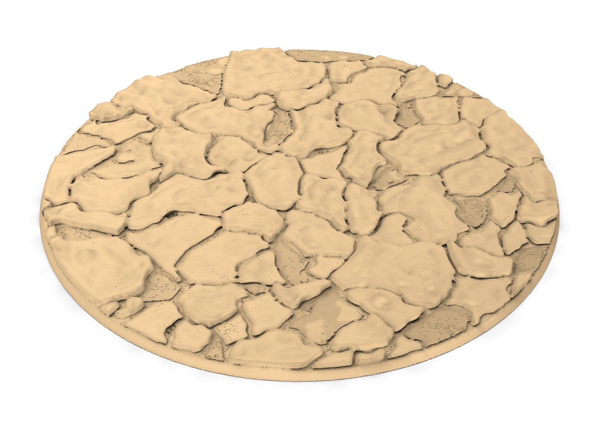 Military - Textured round bases Lot of 25mm to 160mm - cracked desert texture