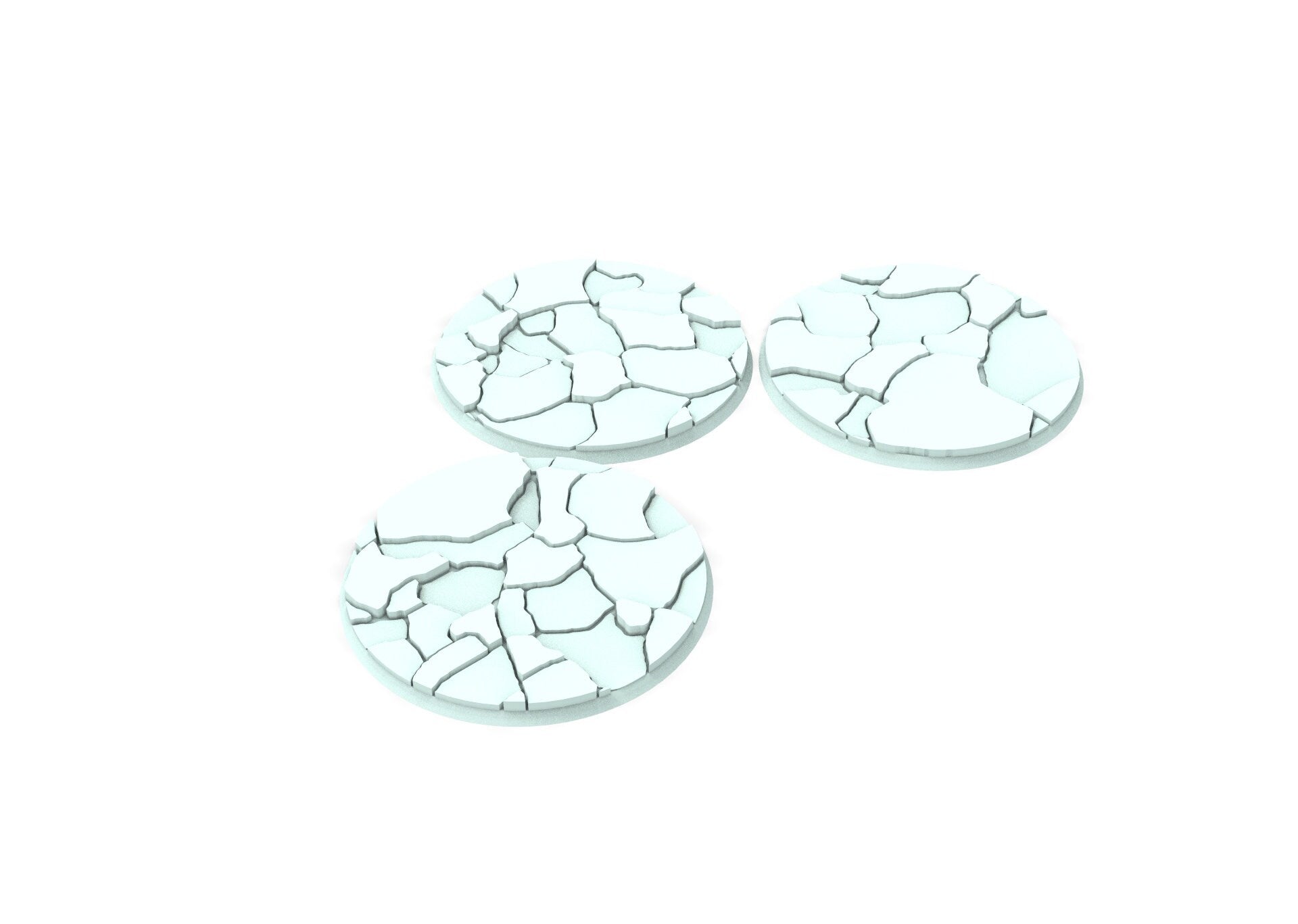Military - Textured round bases Lot of 25mm to 160mm - cracked ice texture