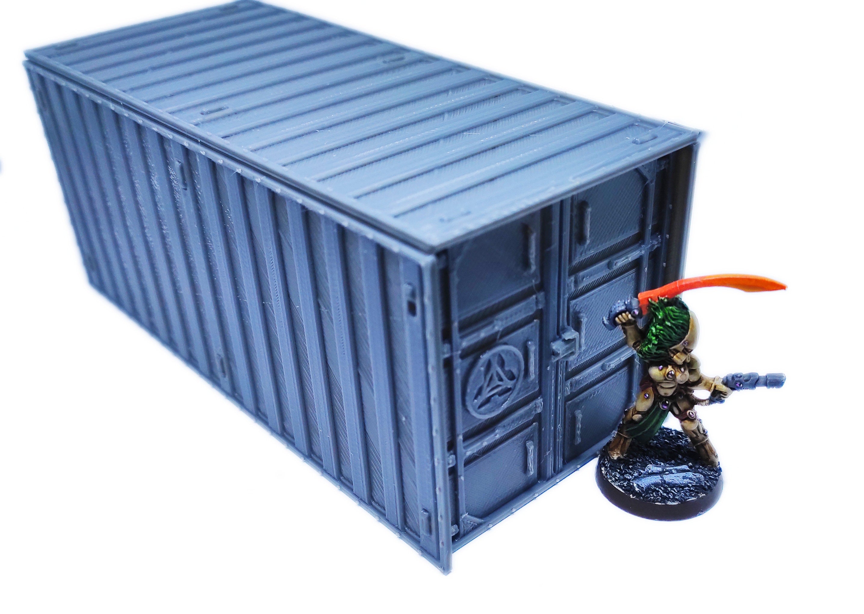 Conteneur civil 6,25x6,25x15cm utilisable pour warmachine, infinity, zombicide, scifi wargame...