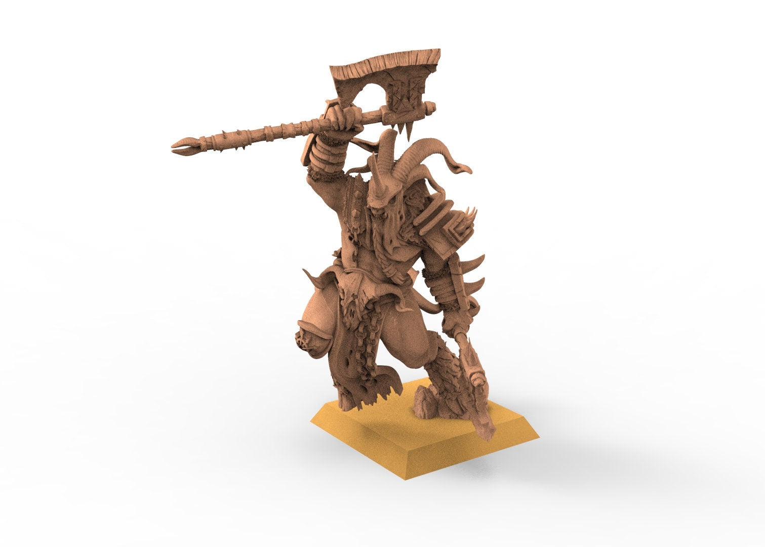 Beastmen - Noble Beastmen bezerkers of Chaos -  Raven Twin Miniature