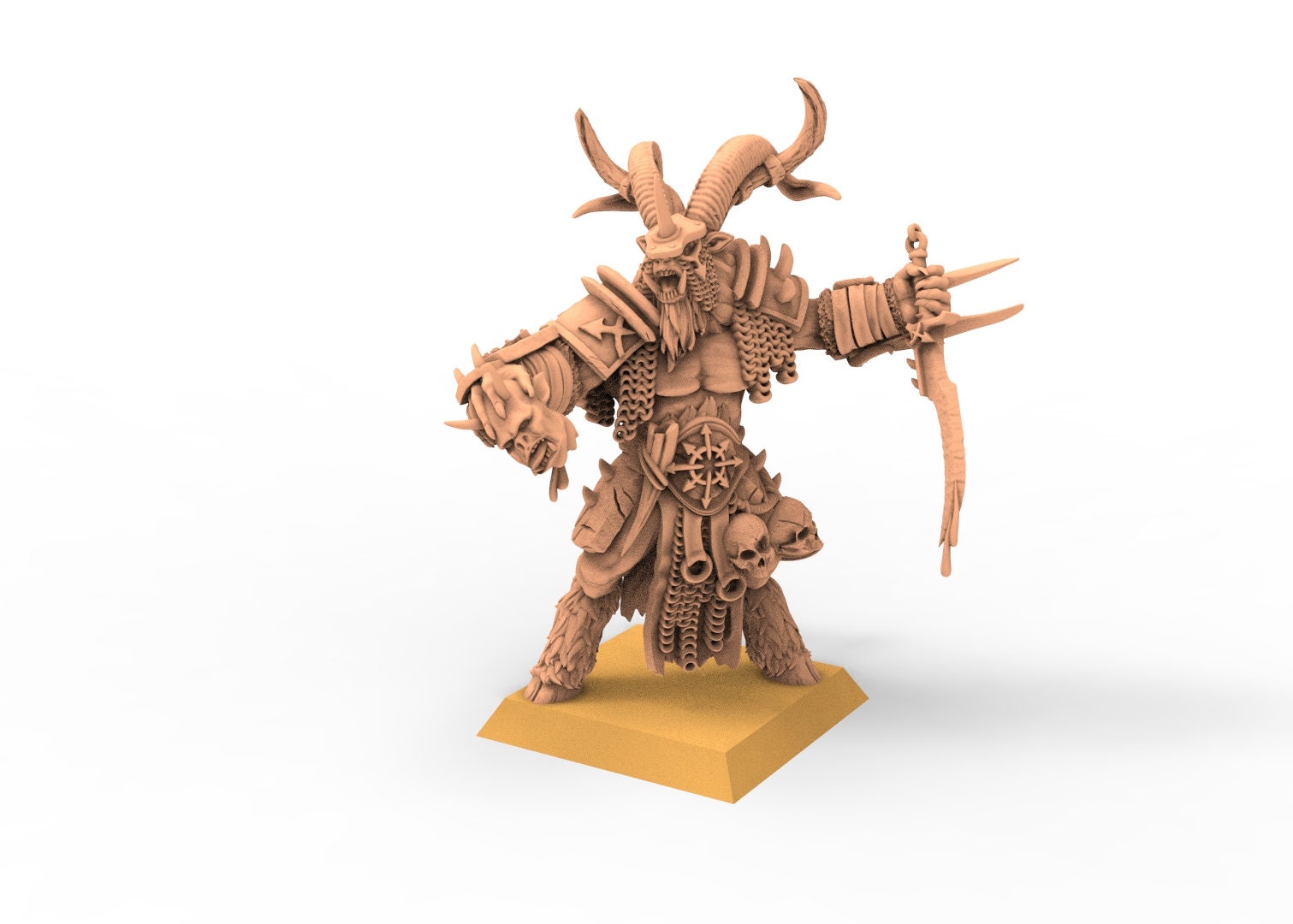 Beastmen - Longhorn Beastmen warriors of Chaos -  Raven Twin Miniature