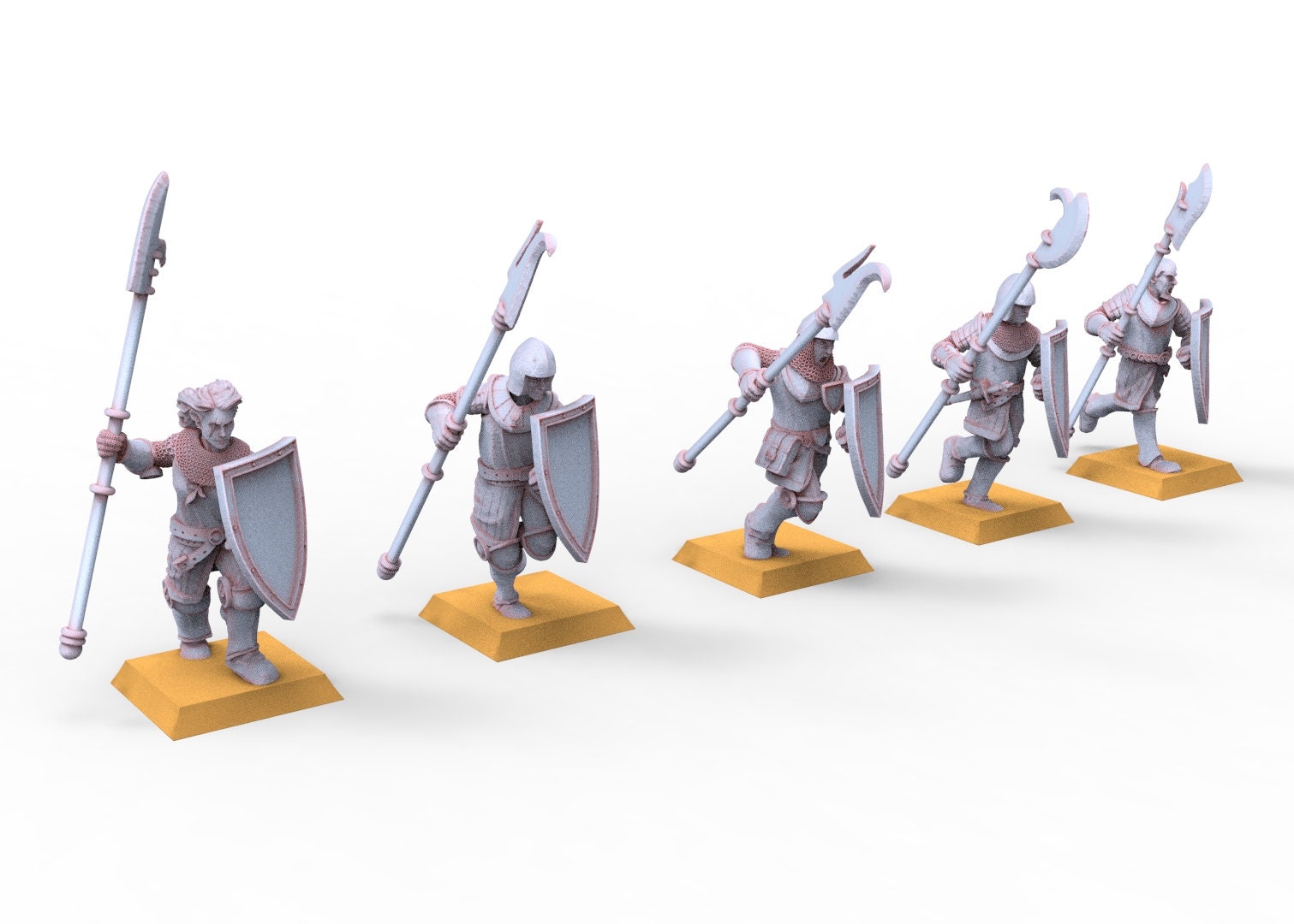 Speerkämpfer, bewaffnete Männer, verwendbar für Oldhammer, Schlacht, König der Kriege, 9. Zeitalter