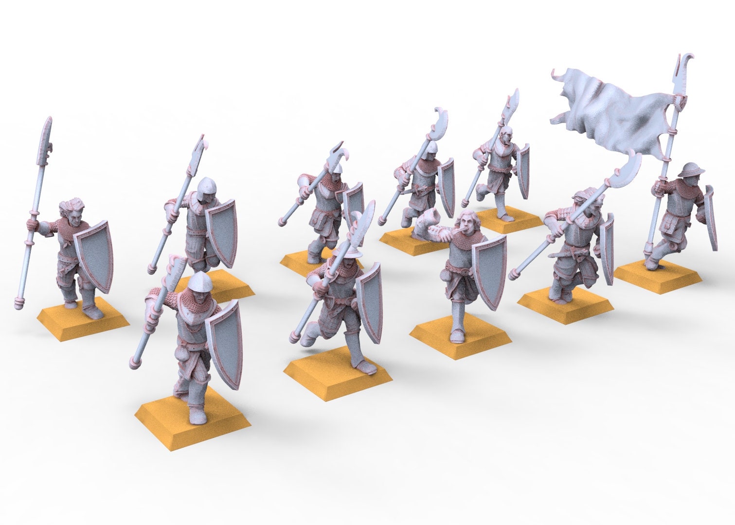 Speerkämpfer, bewaffnete Männer, verwendbar für Oldhammer, Schlacht, König der Kriege, 9. Zeitalter