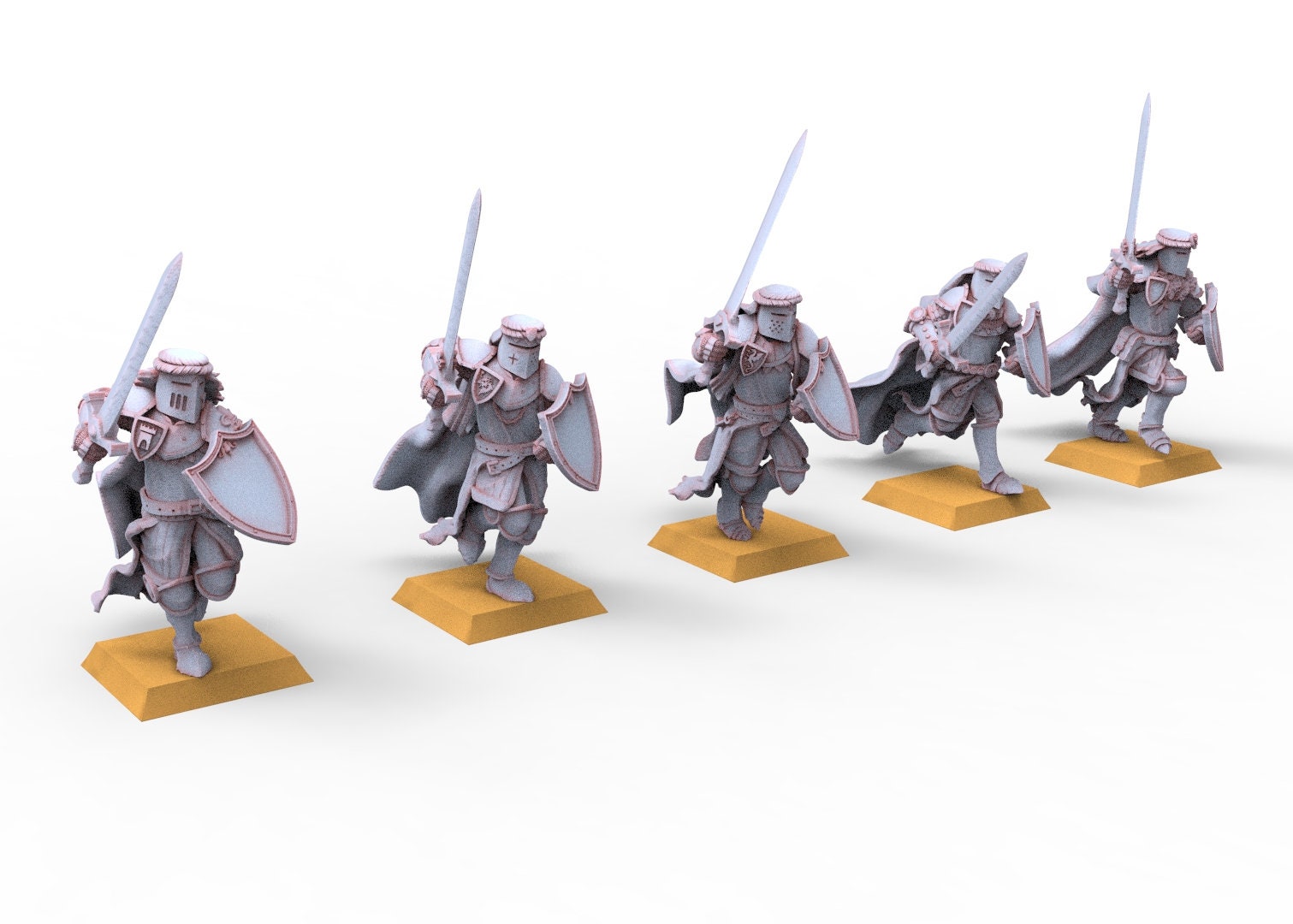 Chevaliers Arthuriens - Chevaliers Immortels à pied Porteurs du Graal utilisables pour Oldhammer, bataille, roi des guerres, 9e âge