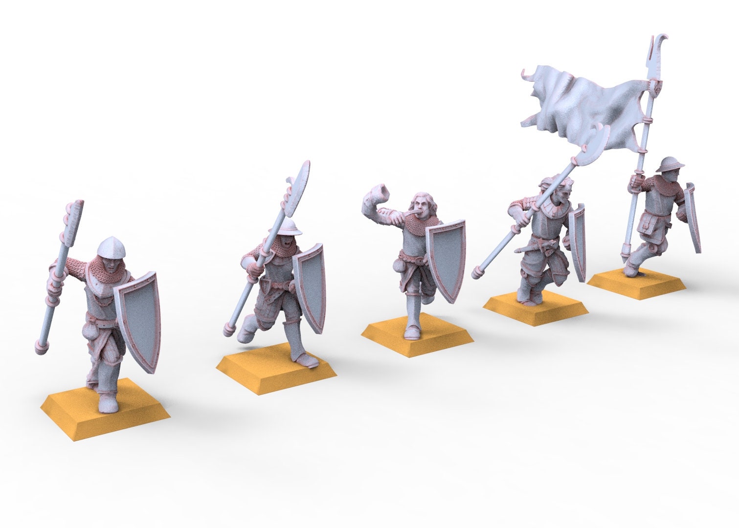 Speerkämpfer, bewaffnete Männer, verwendbar für Oldhammer, Schlacht, König der Kriege, 9. Zeitalter