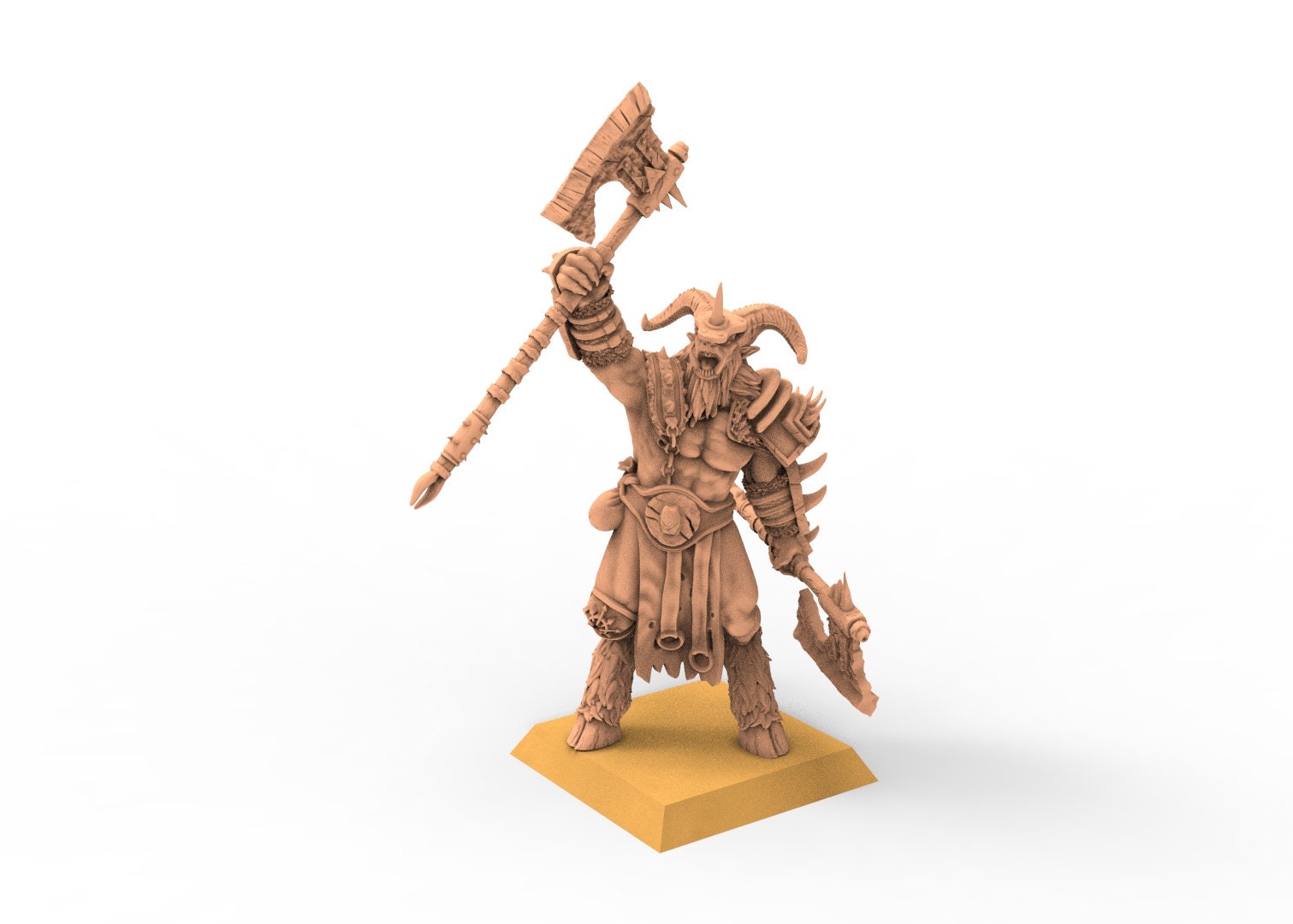 Beastmen - Noble Beastmen bezerkers of Chaos -  Raven Twin Miniature