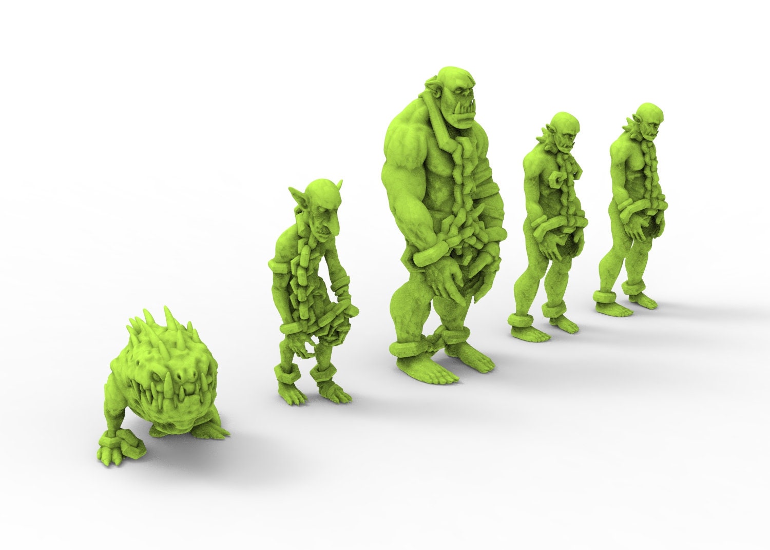 Green Skin - Orcs and Goblins Slaves x5 - Edge Miniatures