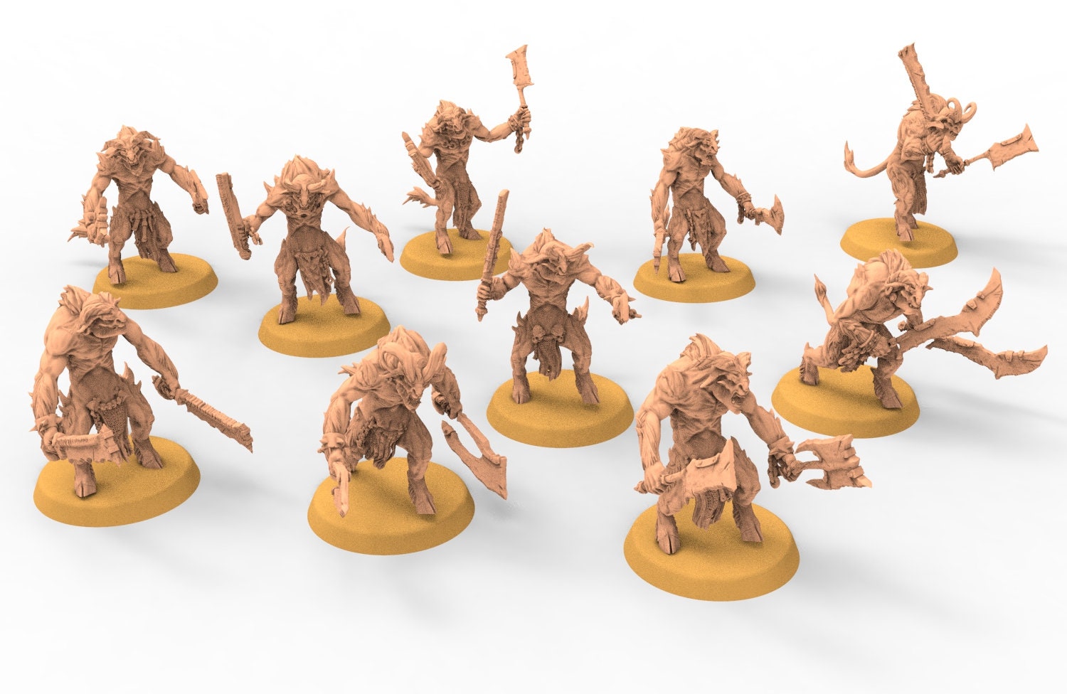 Beastmen - Noble Bezerkers of Chaos from the East - Clay Beast Creation -  Raven Twin Miniature