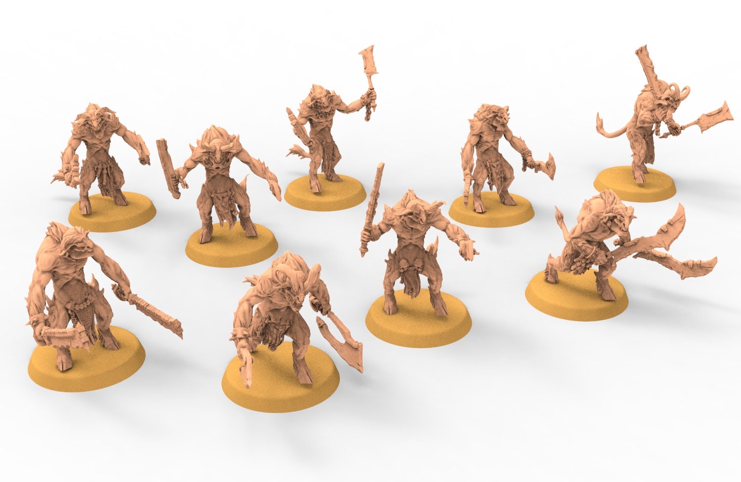 Beastmen - Noble Bezerkers of Chaos from the East - Clay Beast Creation -  Raven Twin Miniature