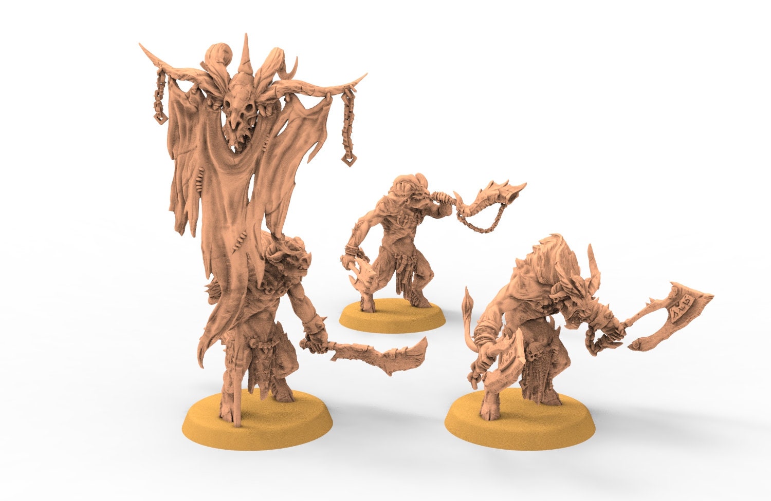Beastmen - Noble Bezerkers of Chaos from the East - Clay Beast Creation -  Raven Twin Miniature