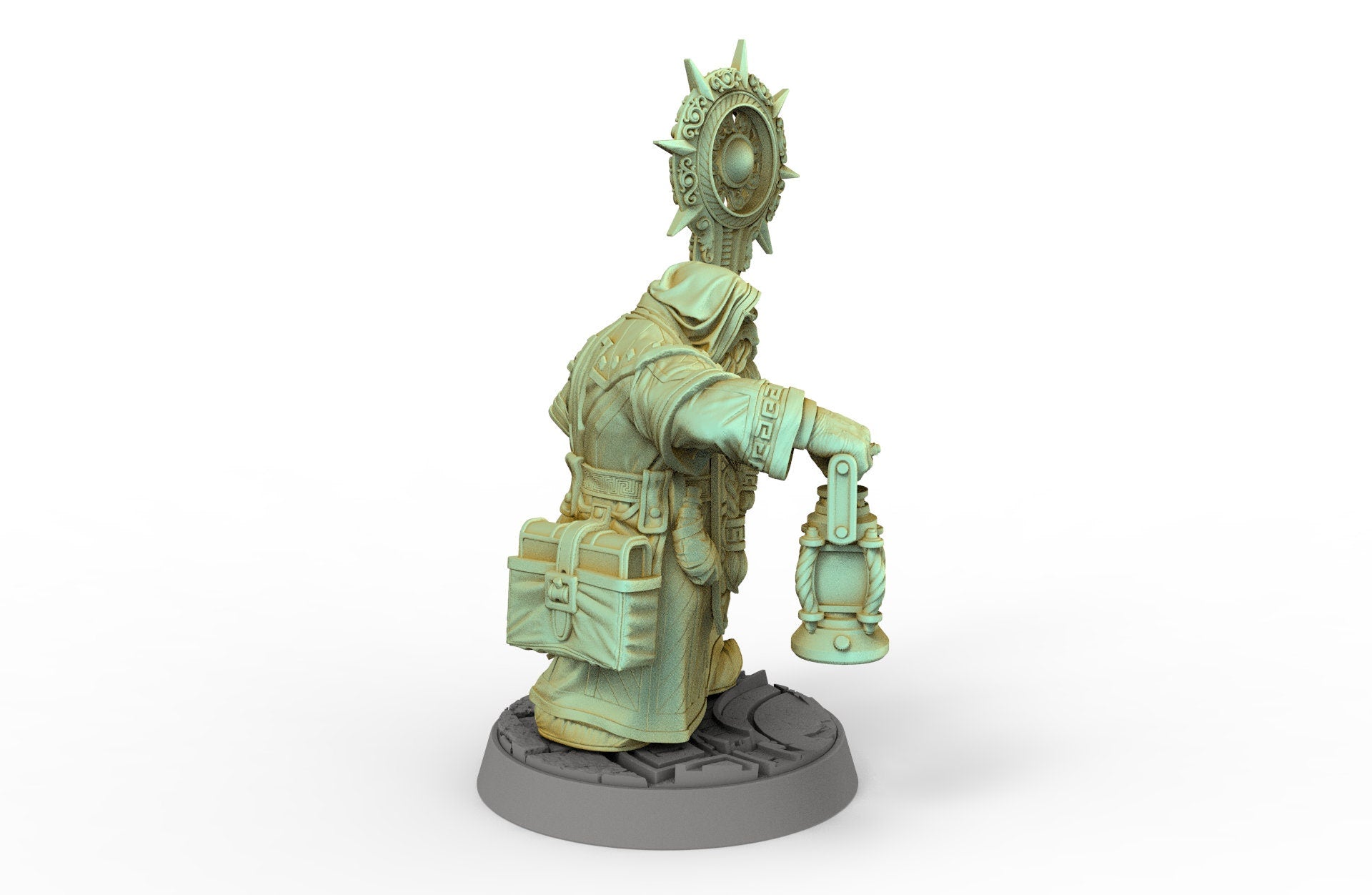 Dwarves - Dwarf Cleric with Lantern and Staff - Draugmaster Slee, The Dwarfs of The Dark Deep, daybreak miniatures, for Wargames and DND